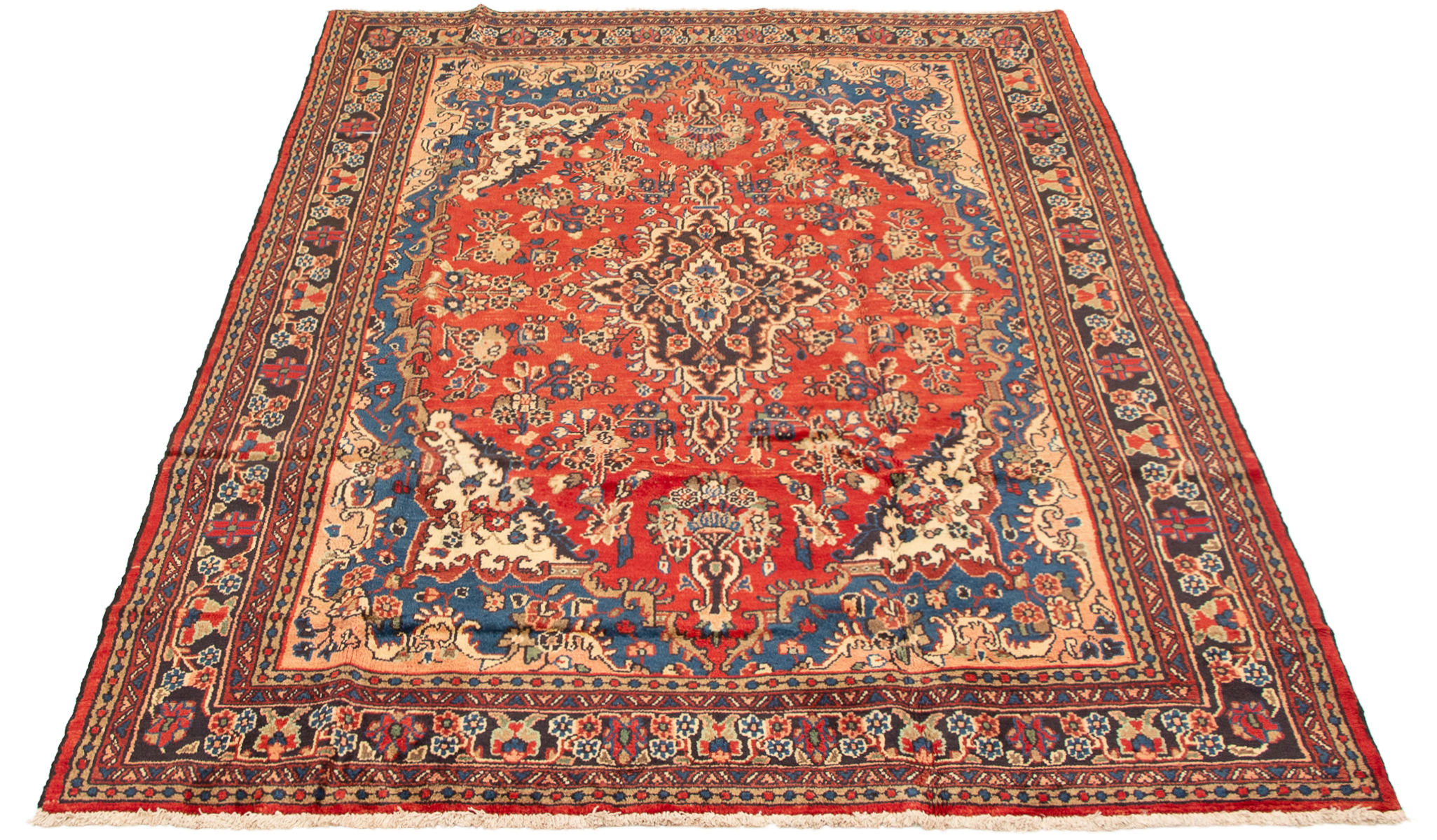 Persian Hamadan 6'11" x 9'11" Hand-knotted Wool Rug 