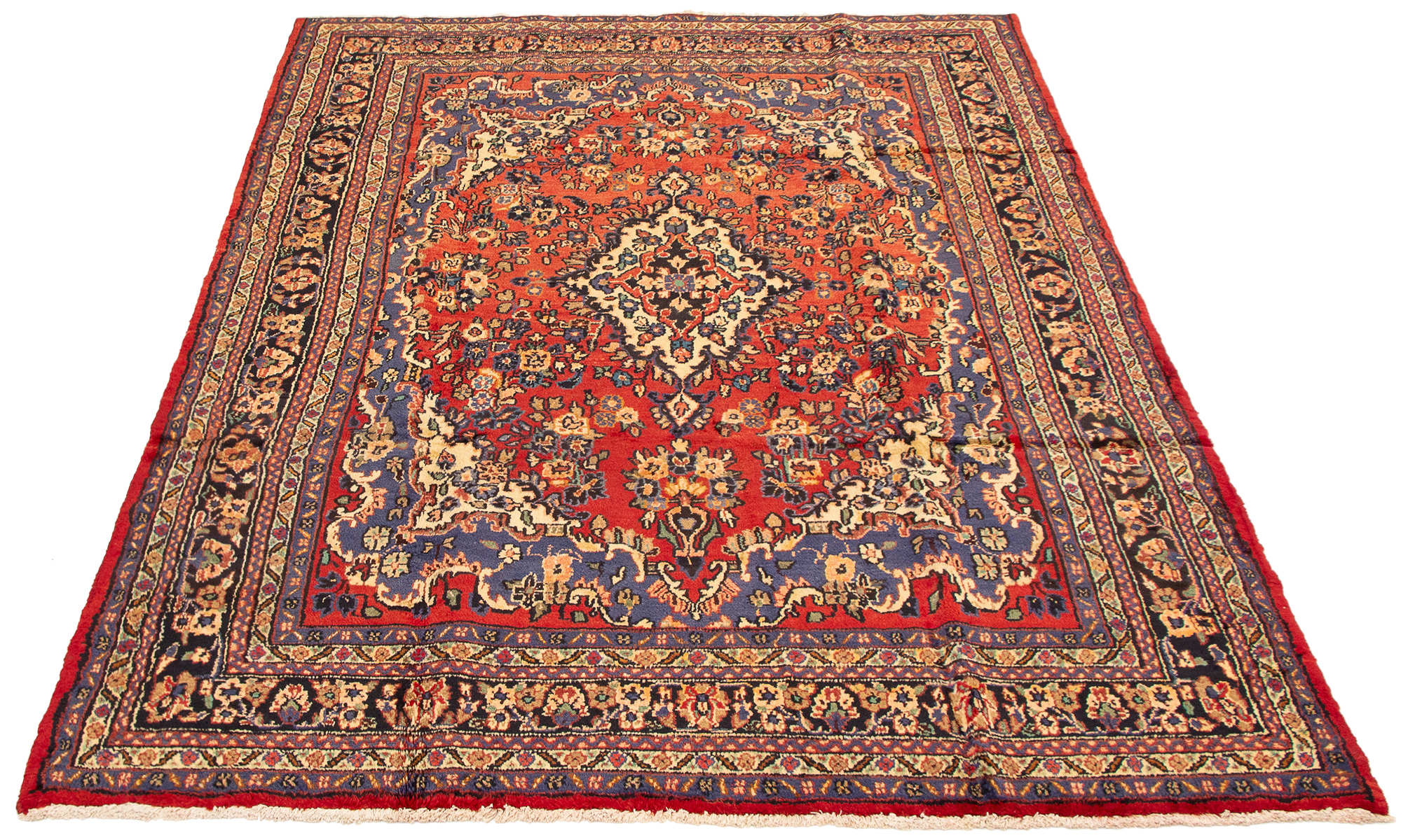 Persian Hamadan 7'0" x 10'4" Hand-knotted Wool Rug 