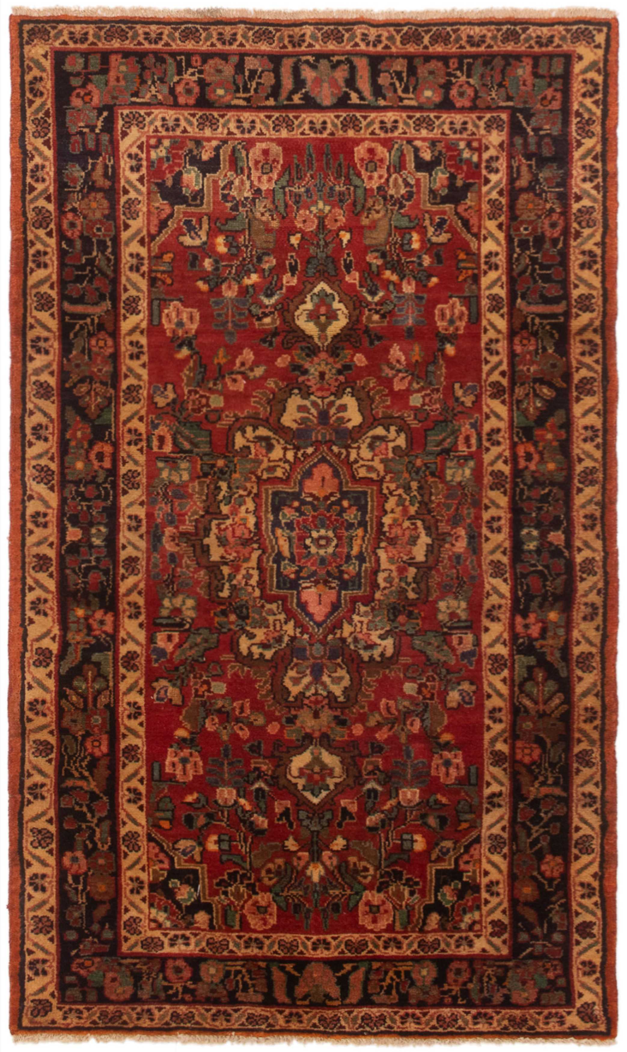 Persian Hamadan 4'0" x 6'8" Hand-knotted Wool Rug 