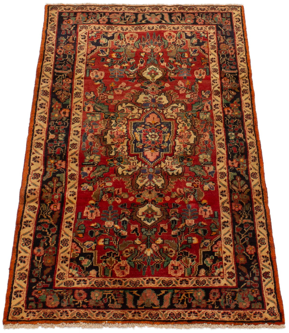 Persian Hamadan 4'0" x 6'8" Hand-knotted Wool Rug 