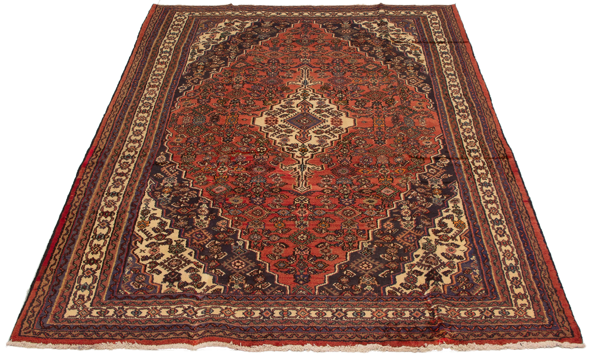 Persian Hamadan 6'11" x 10'0" Hand-knotted Wool Rug 