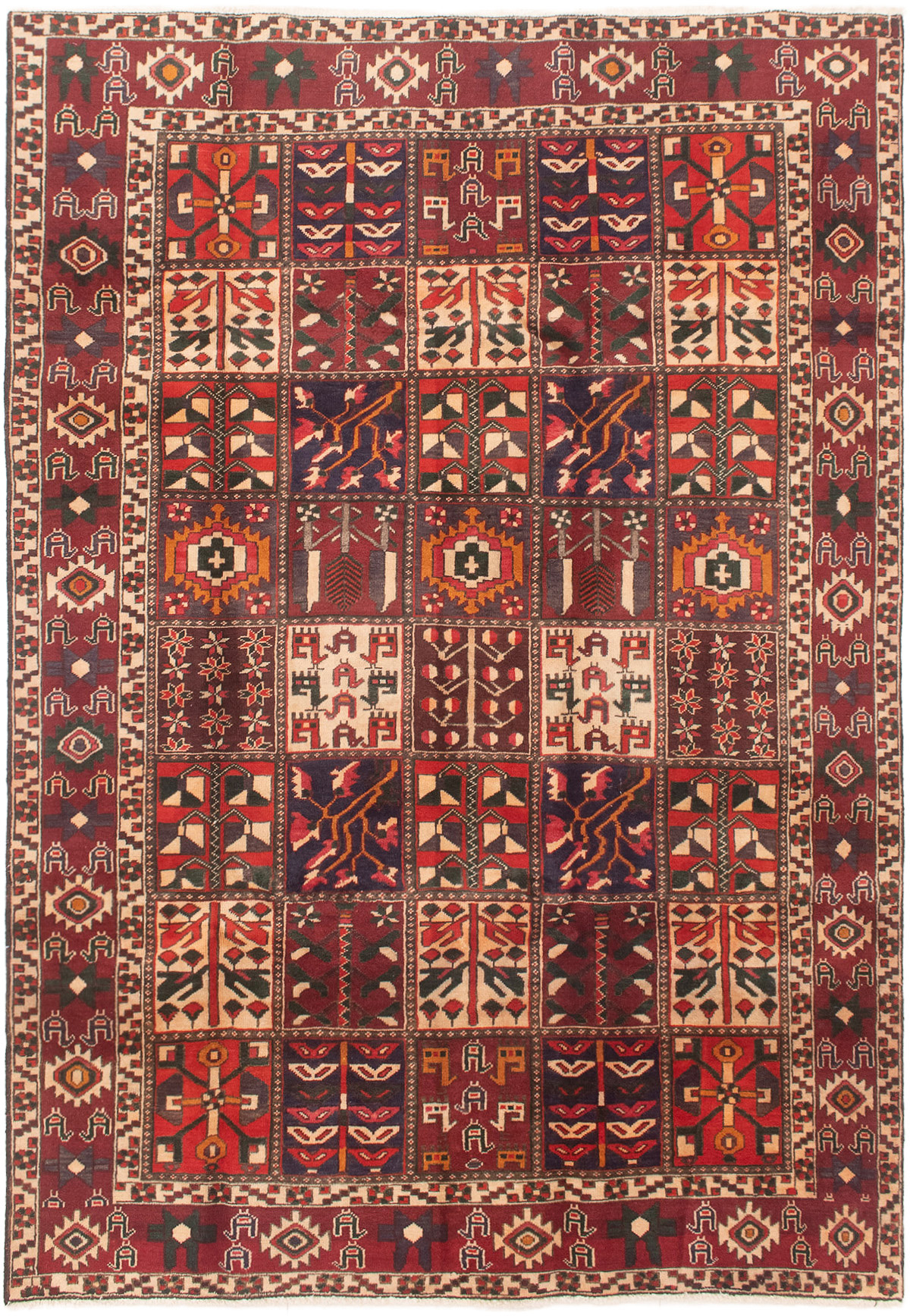 Tapis bakhtiari 6'6" x 9'4" en laine