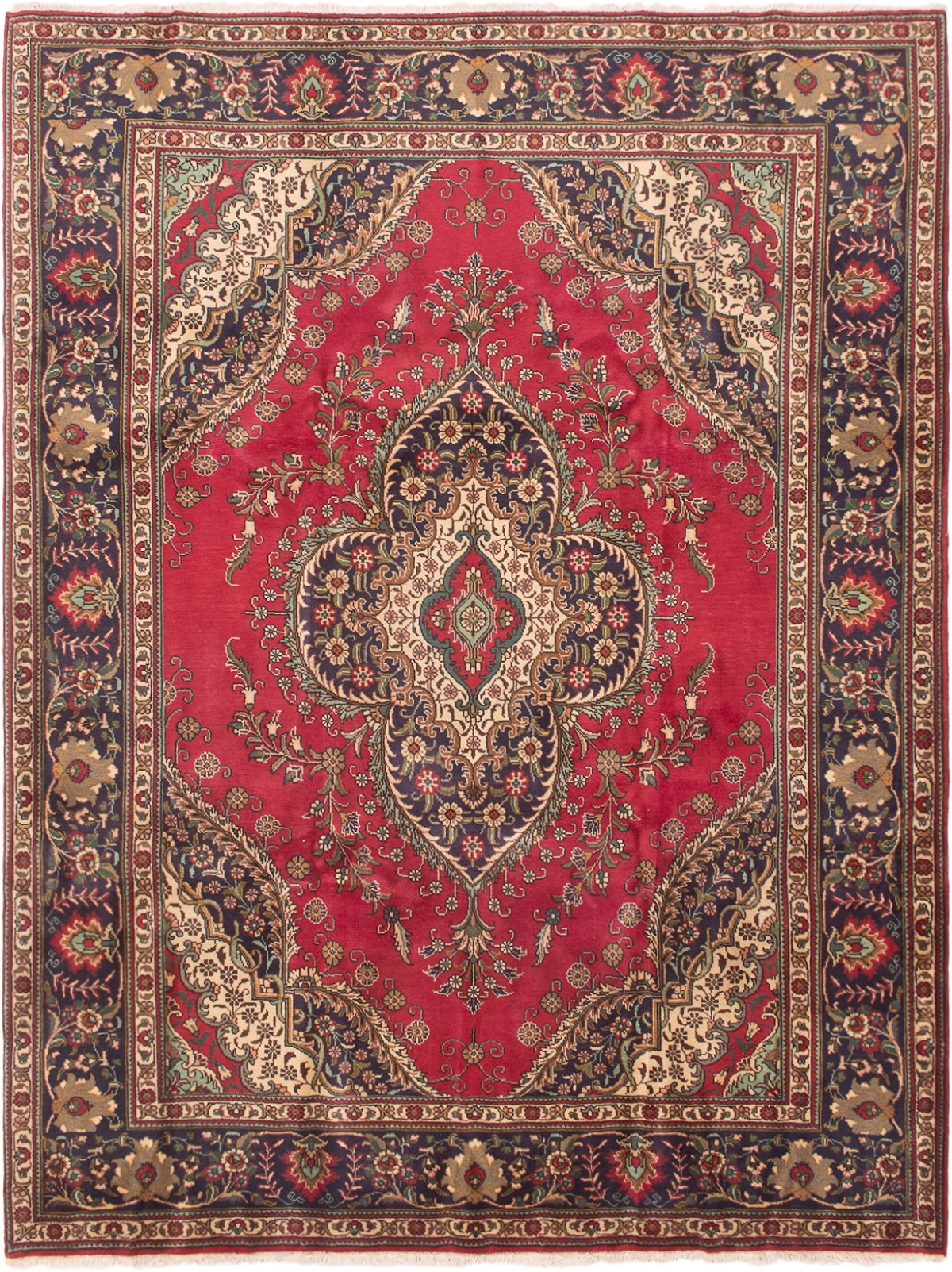 Persian Tabriz 9'7" x 10'11" Hand-knotted Wool Rug 