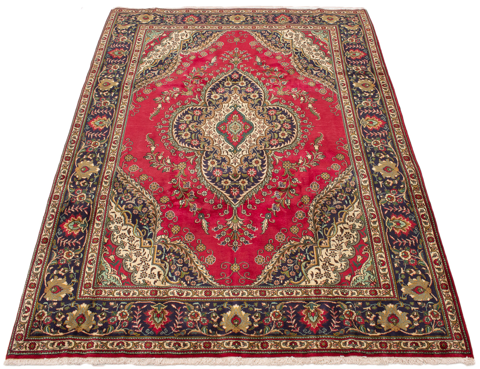 Persian Tabriz 9'7" x 10'11" Hand-knotted Wool Rug 