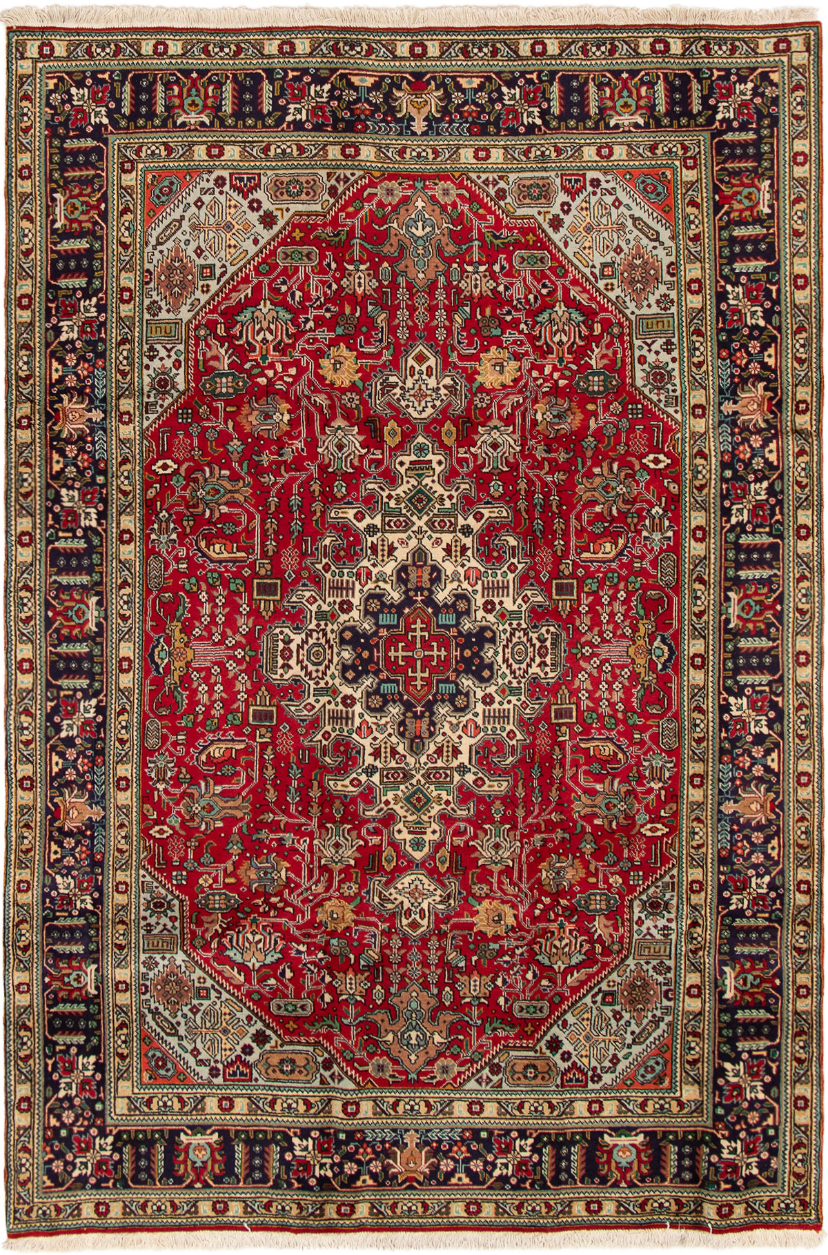 Persian Tabriz 6'8" x 10'0" Hand-knotted Wool Rug 