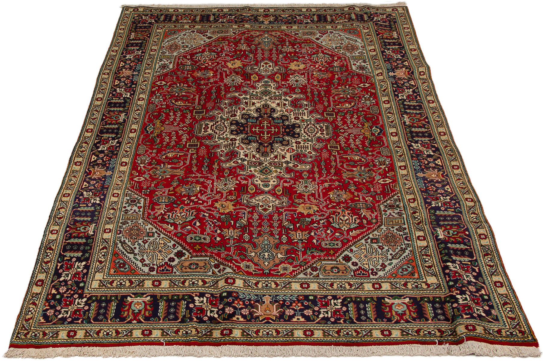 Persian Tabriz 6'8" x 10'0" Hand-knotted Wool Rug 