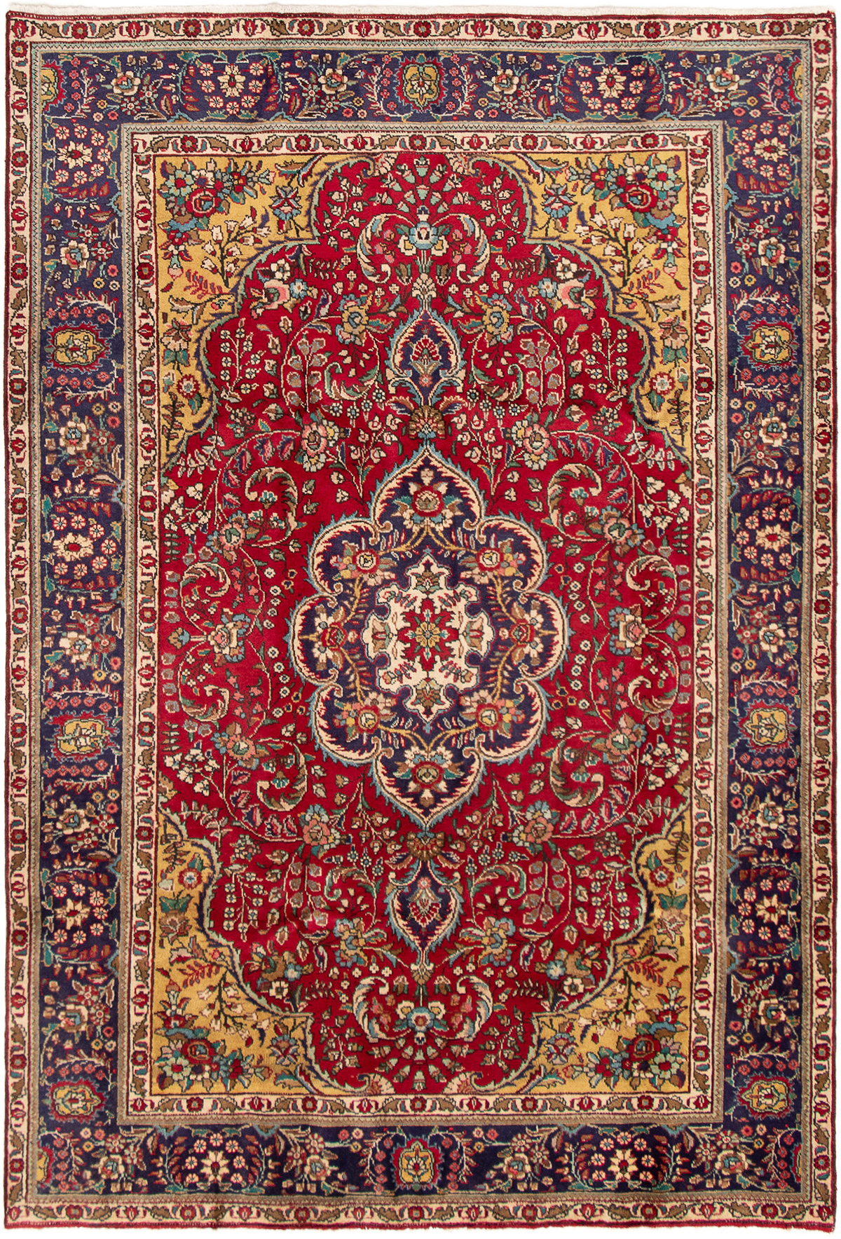 Persian Tabriz 6'9" x 9'11" Hand-knotted Wool Rug 
