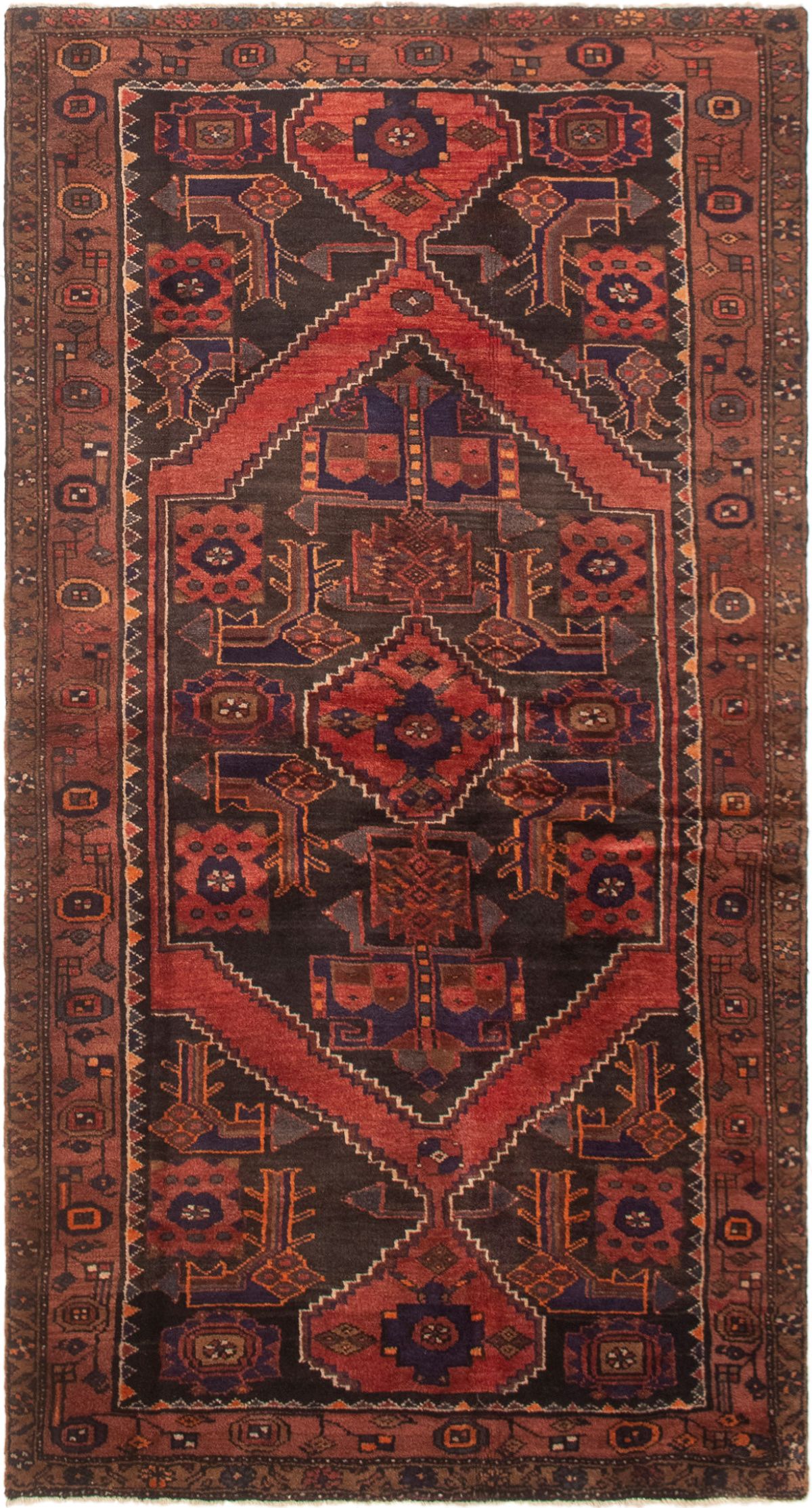 Persian Zanjan 4'2" x 7'10" Hand-knotted Wool Rug 