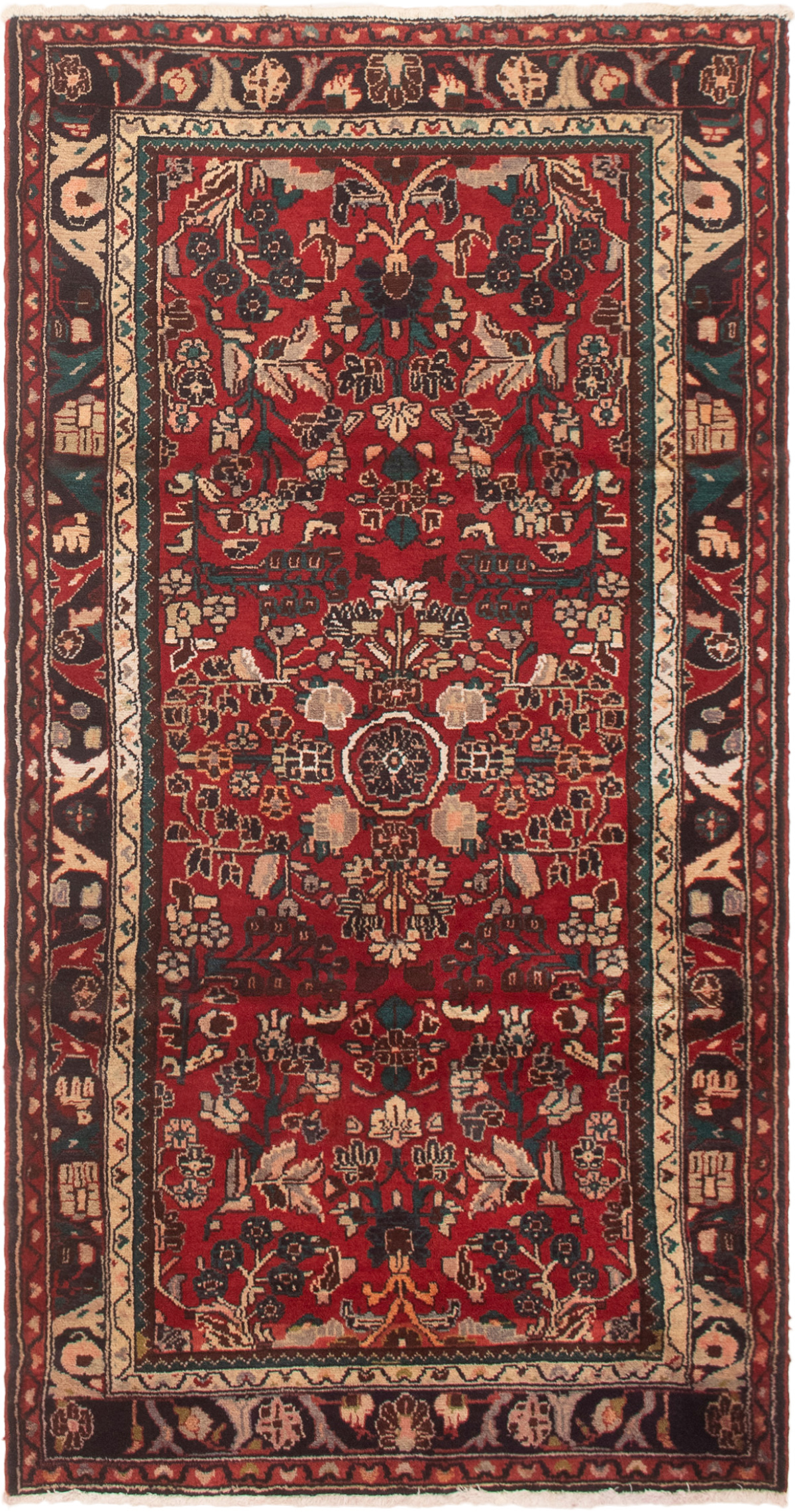 Persian Hamadan 3'9" x 7'2" Hand-knotted Wool Rug 