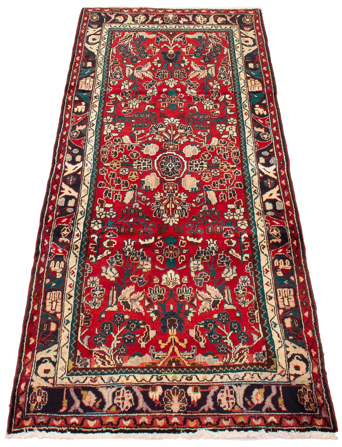 Persian Hamadan 3'9" x 7'2" Hand-knotted Wool Rug 
