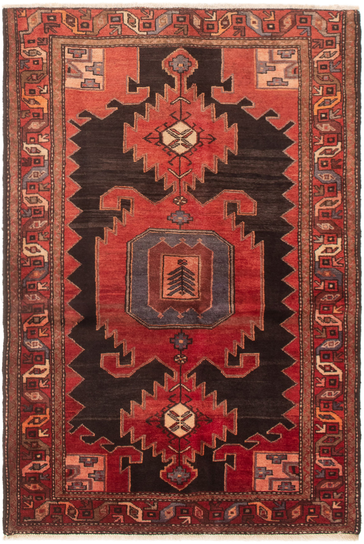 Persian Zanjan 4'8" x 6'11" Hand-knotted Wool Rug 