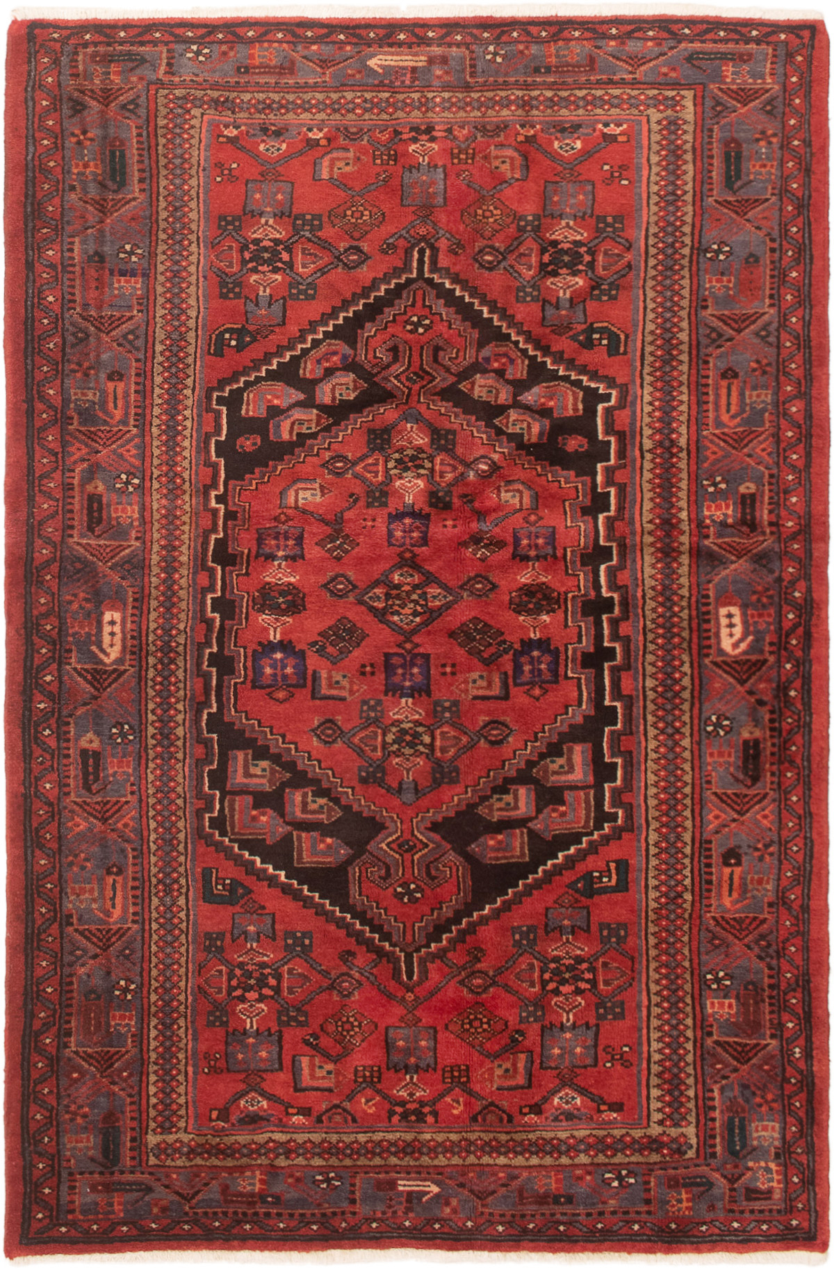 Persian Zanjan 4'8" x 7'2" Hand-knotted Wool Rug 