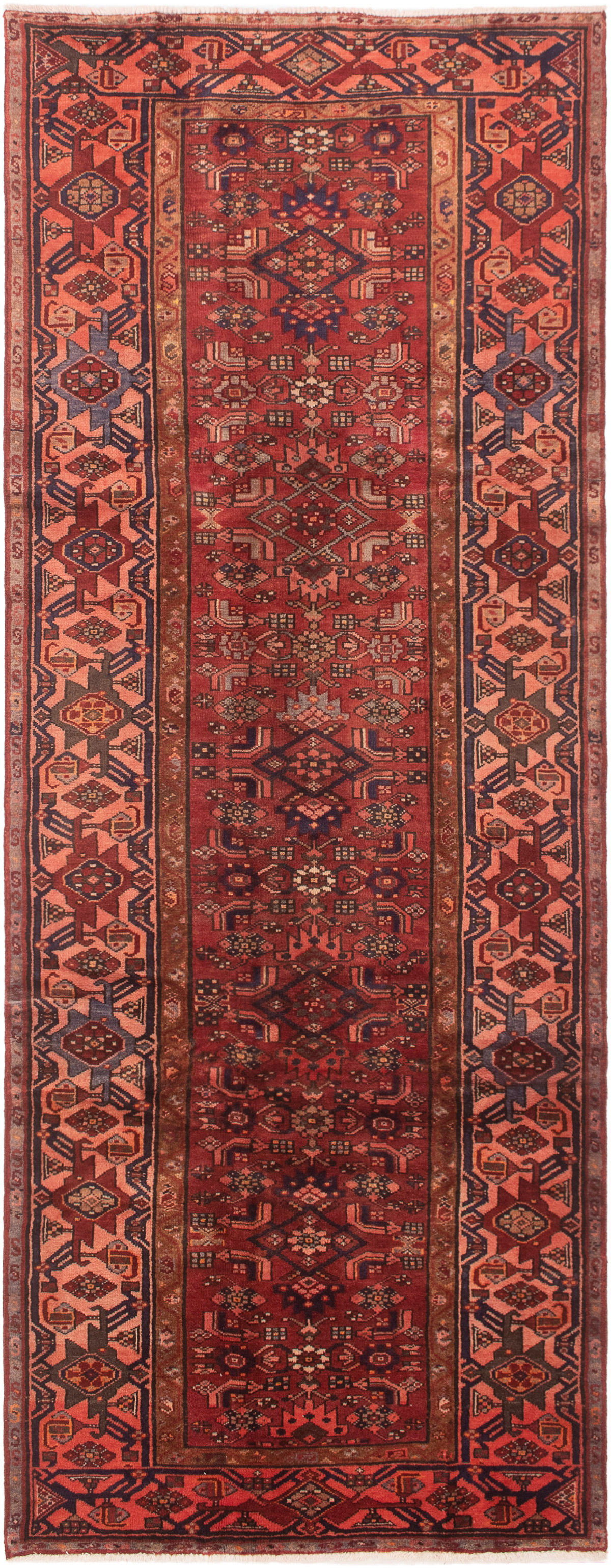 Persian Hamadan 4'1" x 10'9" Hand-knotted Wool Rug 