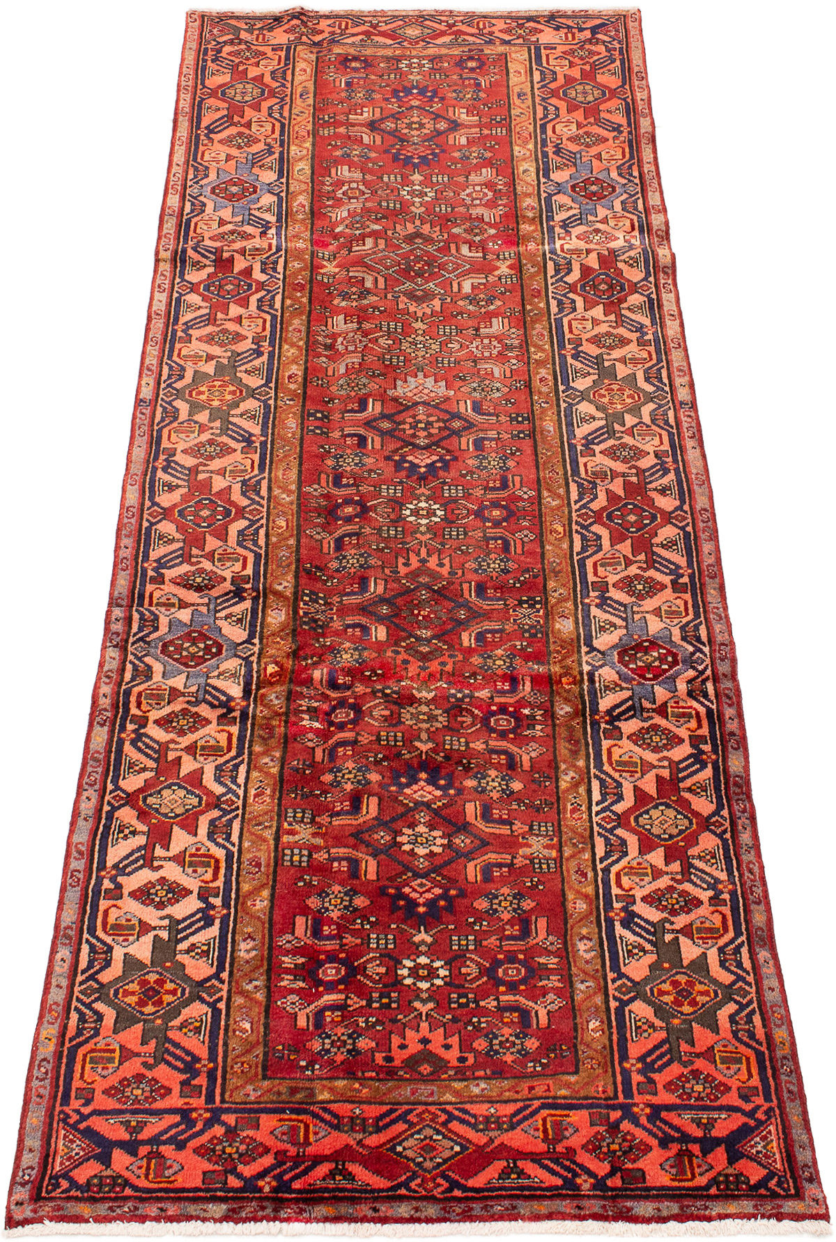 Persian Hamadan 4'1" x 10'9" Hand-knotted Wool Rug 