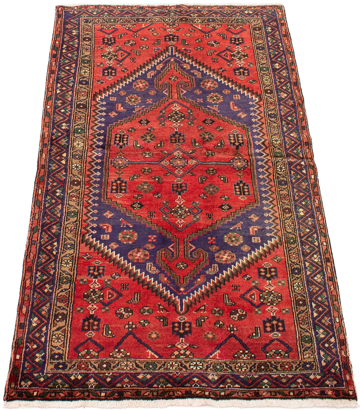 Persian Hamadan 4'4" x 7'4" Hand-knotted Wool Rug 