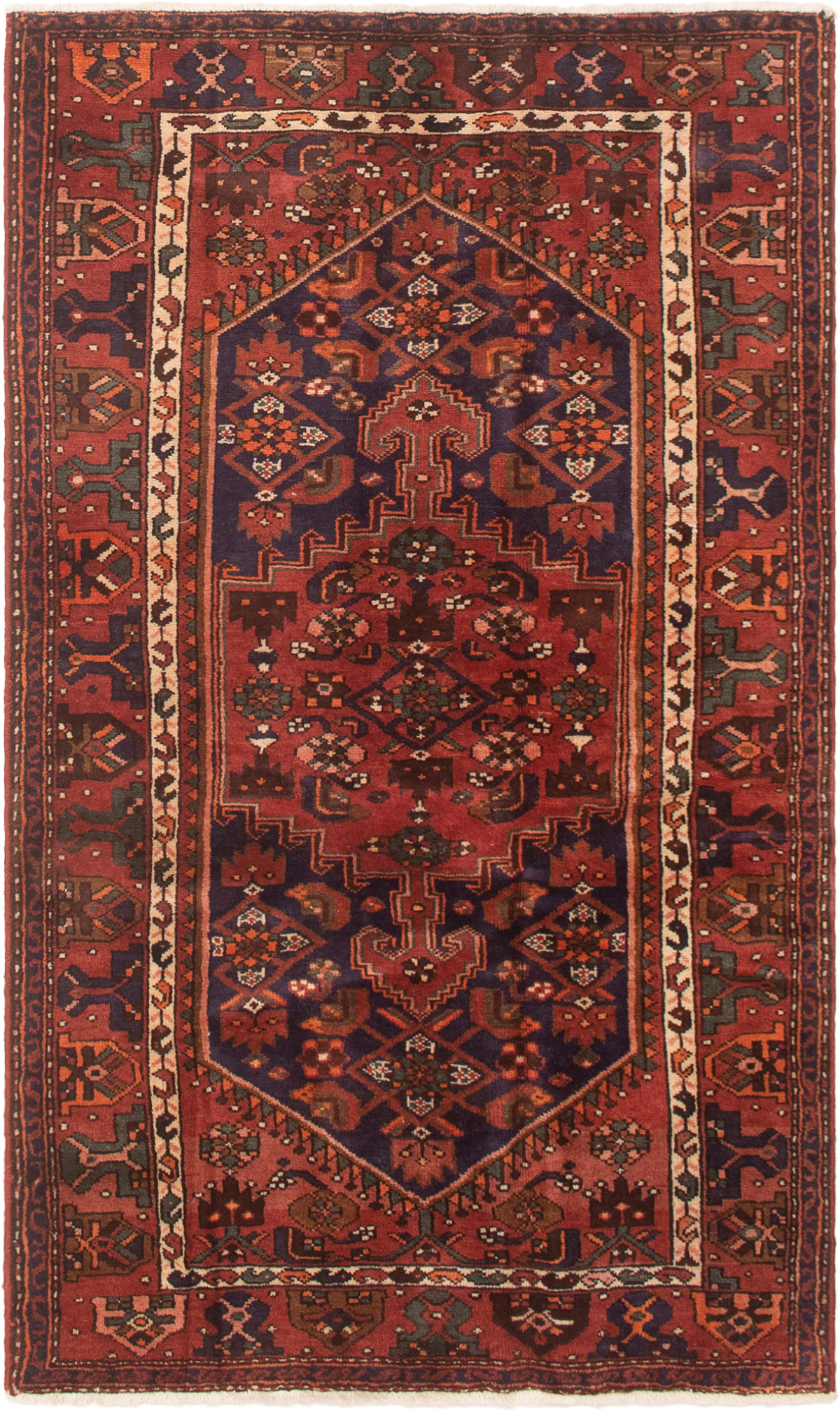 Persian Hamadan 4'1" x 6'11" Hand-knotted Wool Rug 