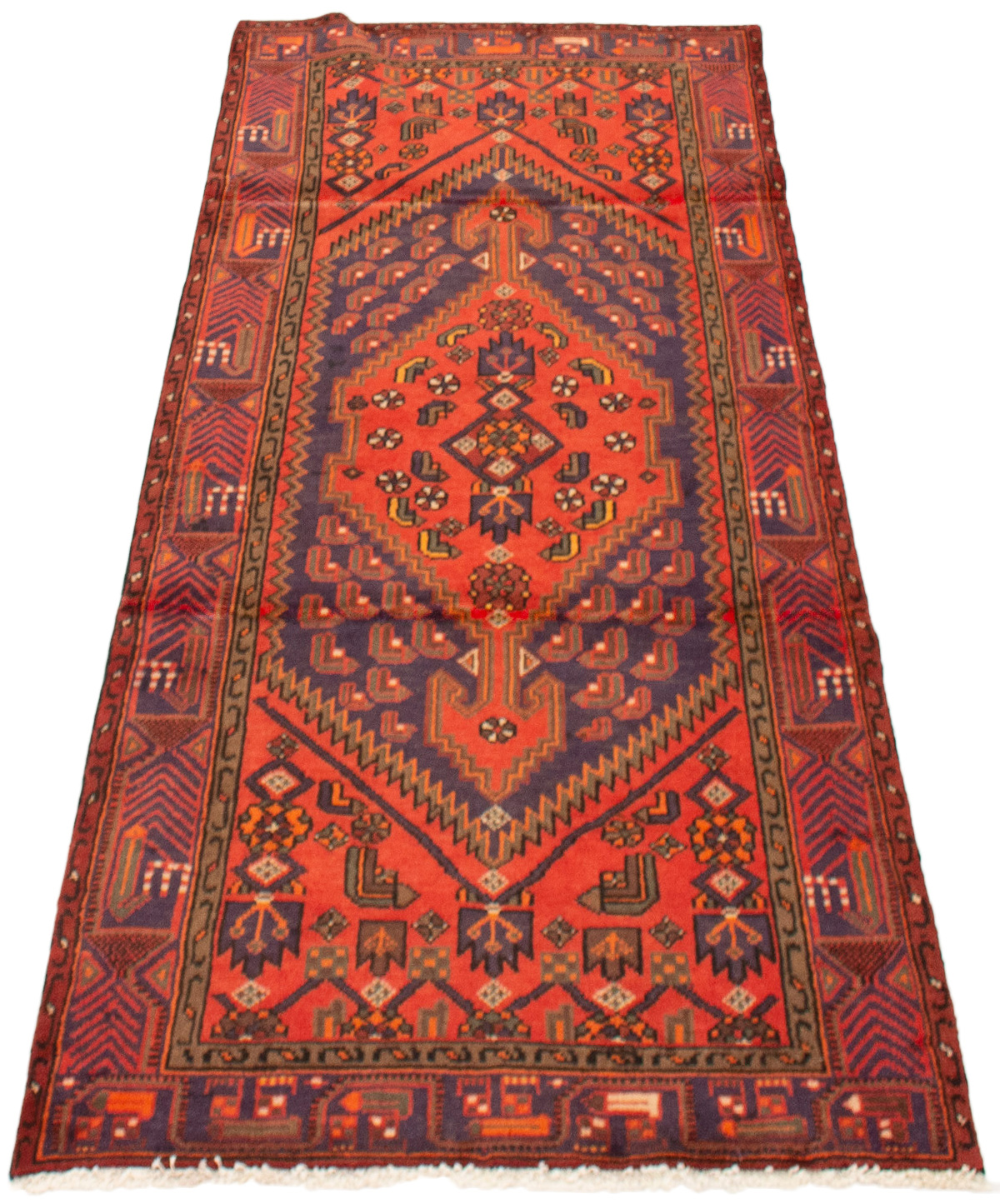 Persian Hamadan 4'0" x 6'7" Hand-knotted Wool Rug 
