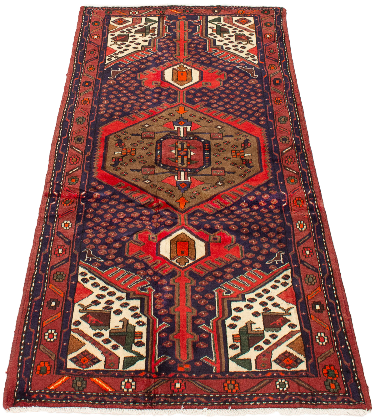 Persian Hamadan 4'1" x 6'5" Hand-knotted Wool Rug 