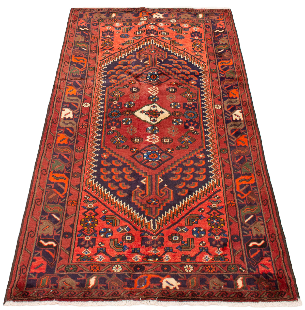 Persian Hamadan 4'7" x 6'7" Hand-knotted Wool Rug 