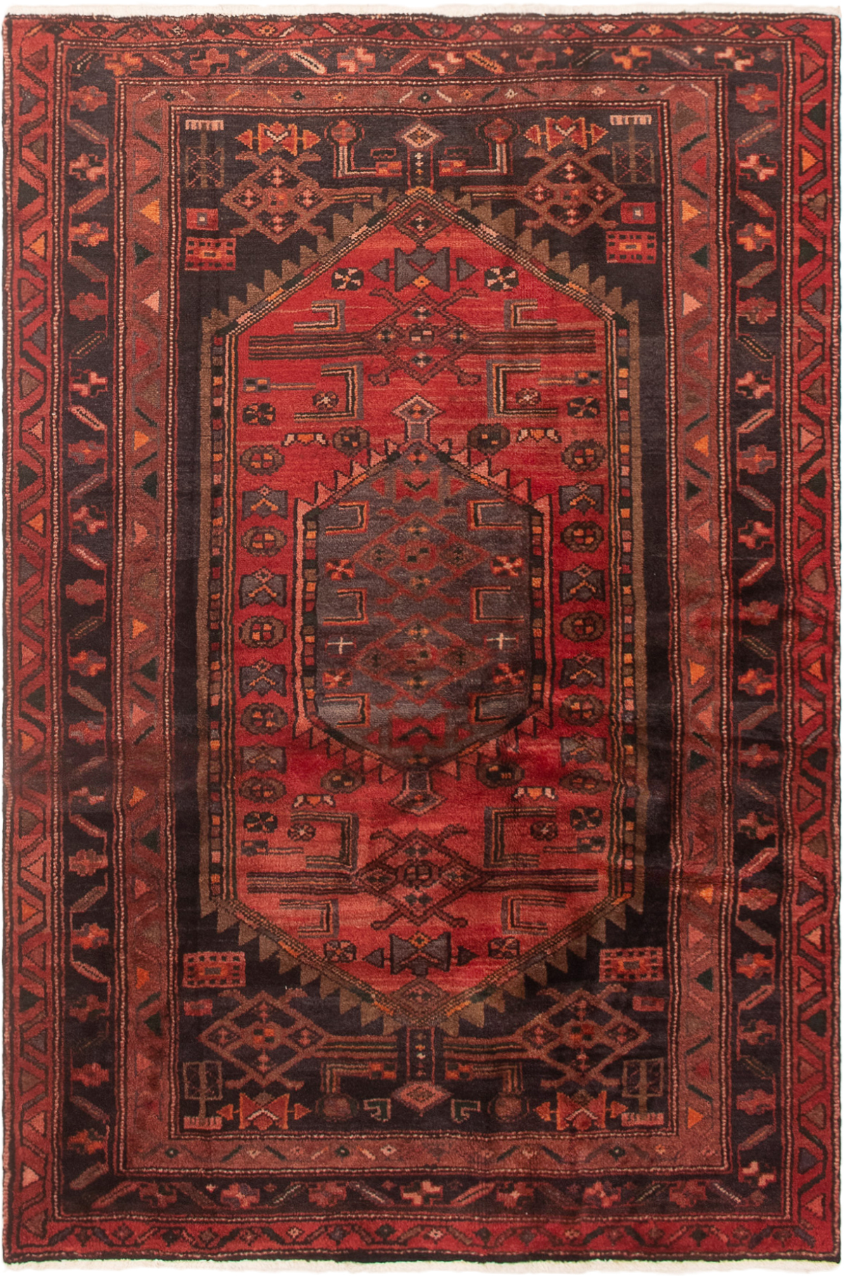 Persian Hamadan 4'5" x 6'8" Hand-knotted Wool Rug 