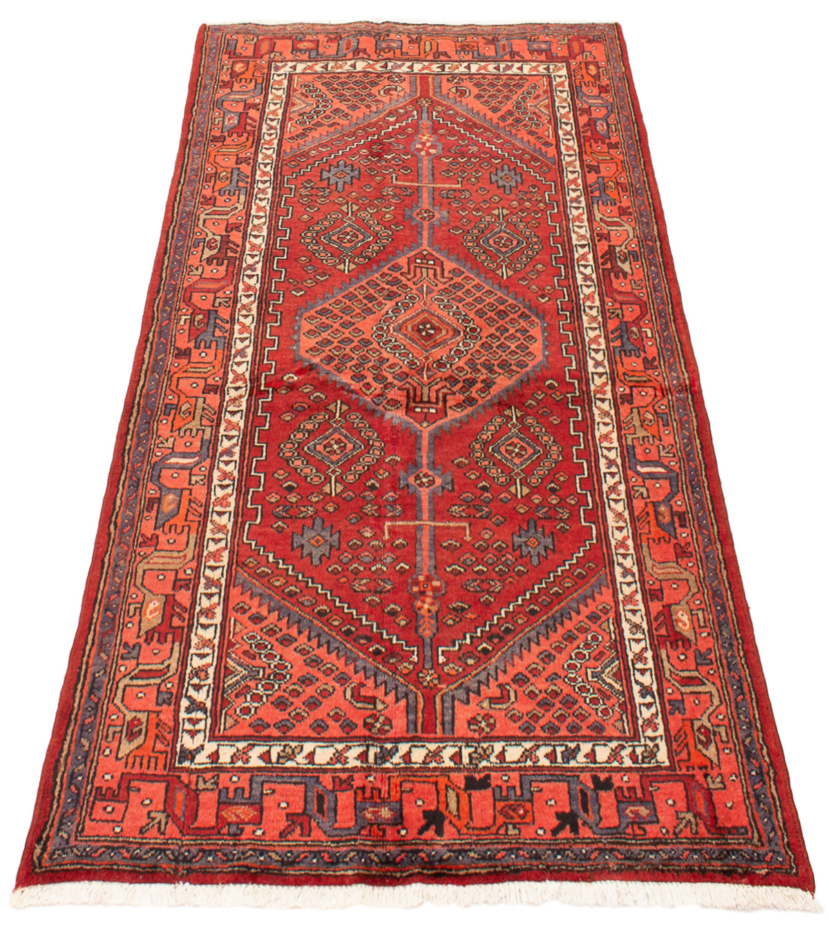 Persian Hamadan 4'4" x 6'9" Hand-knotted Wool Rug 