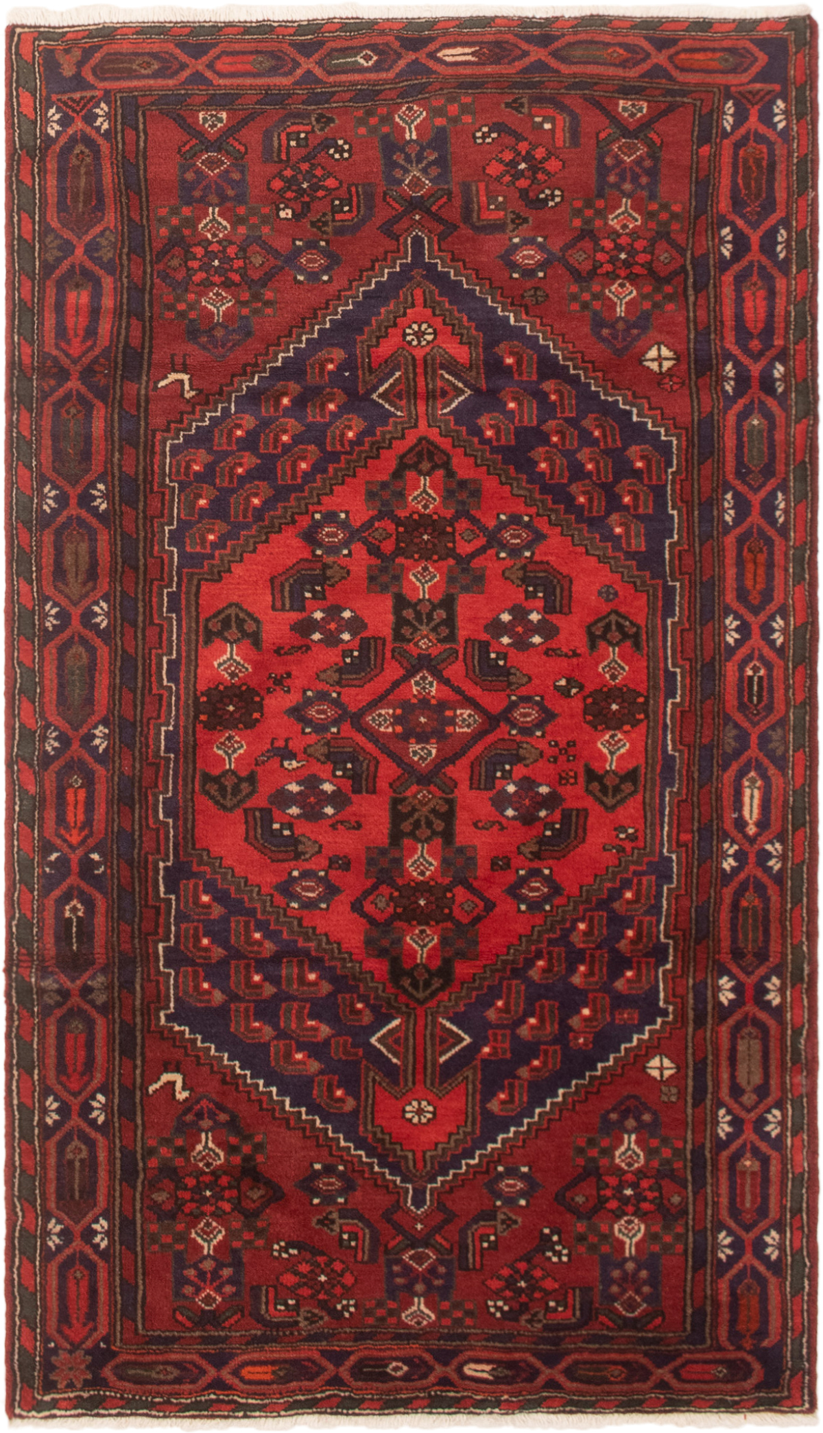Persian Hamadan 4'0" x 7'0" Hand-knotted Wool Rug 