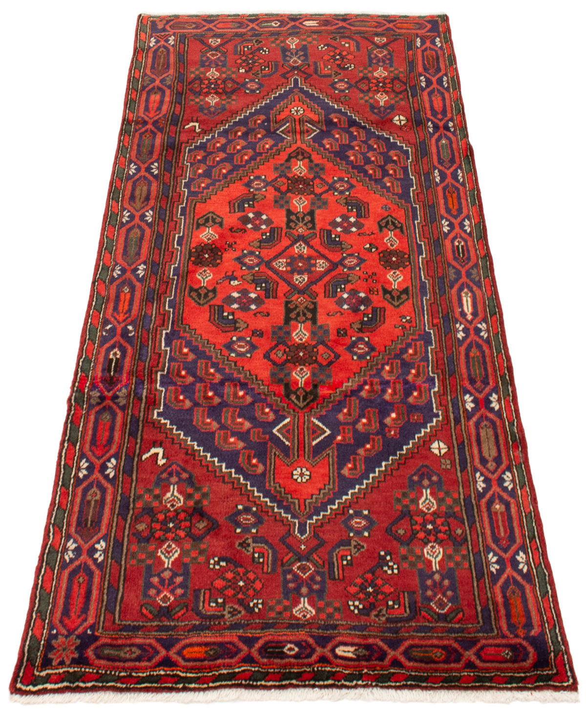Persian Hamadan 4'0" x 7'0" Hand-knotted Wool Rug 