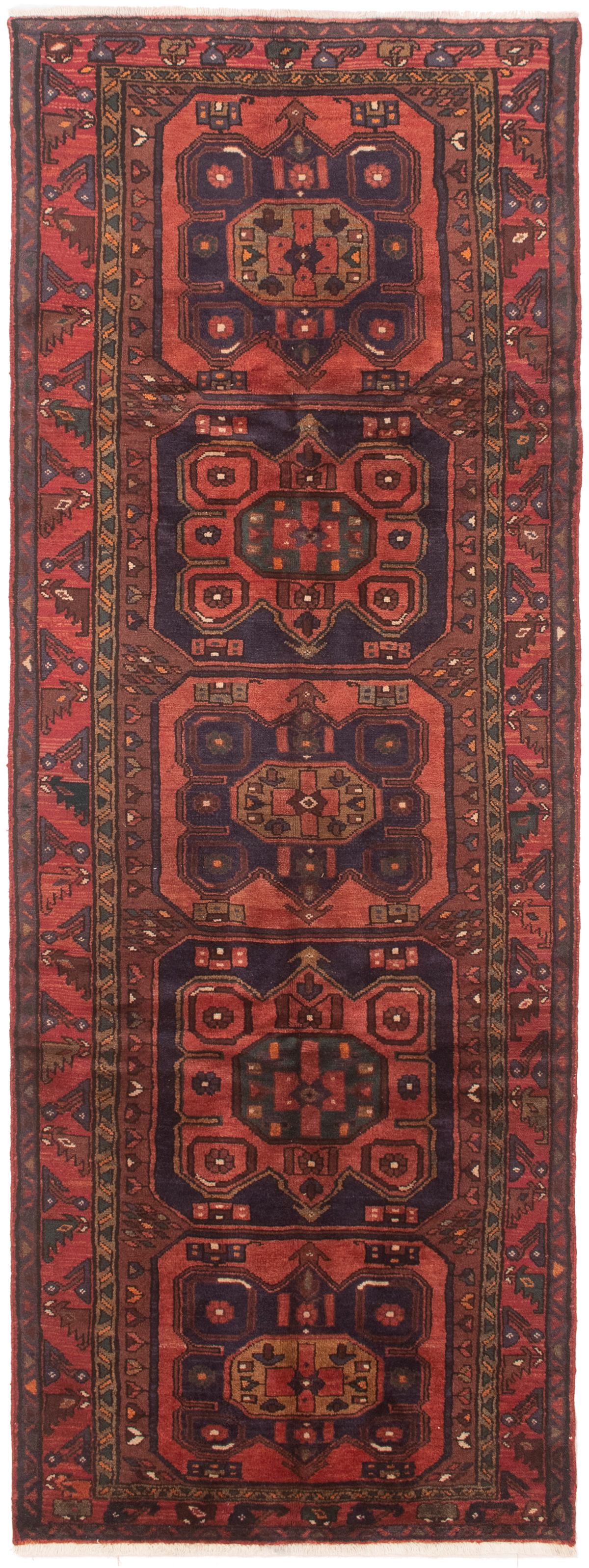 Persian Hamadan 3'8" x 10'0" Hand-knotted Wool Rug 