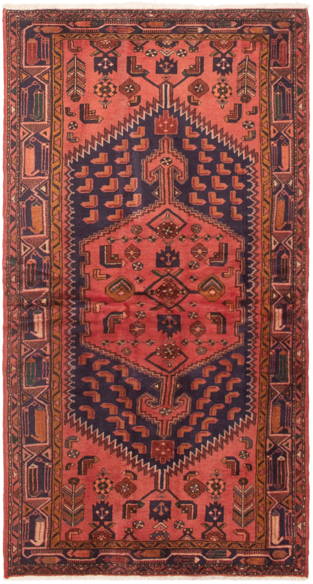 Persian Hamadan 4'3" x 7'10" Hand-knotted Wool Rug 