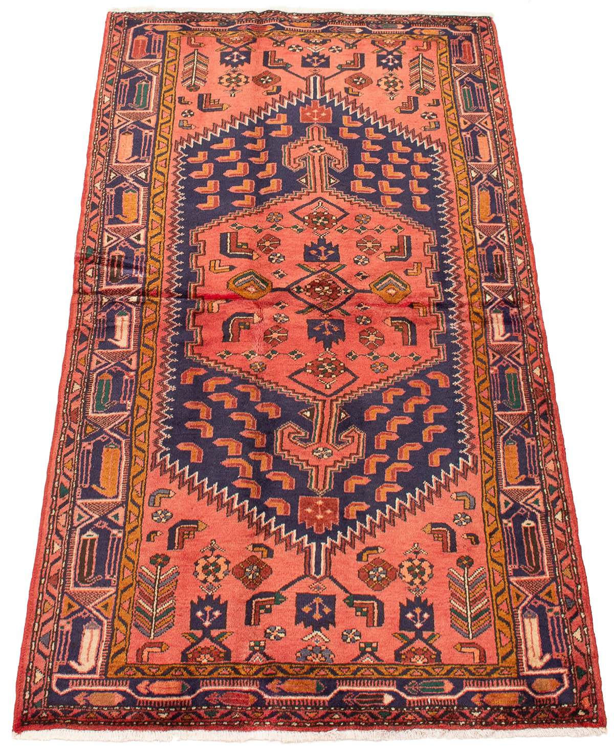 Persian Hamadan 4'3" x 7'10" Hand-knotted Wool Rug 
