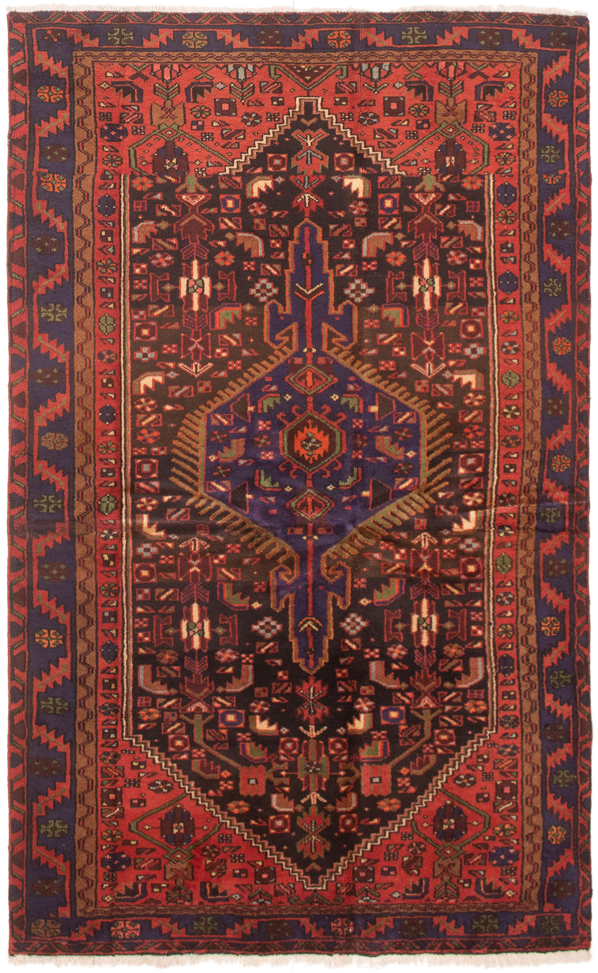 Persian Hamadan 4'6" x 7'3" Hand-knotted Wool Rug 