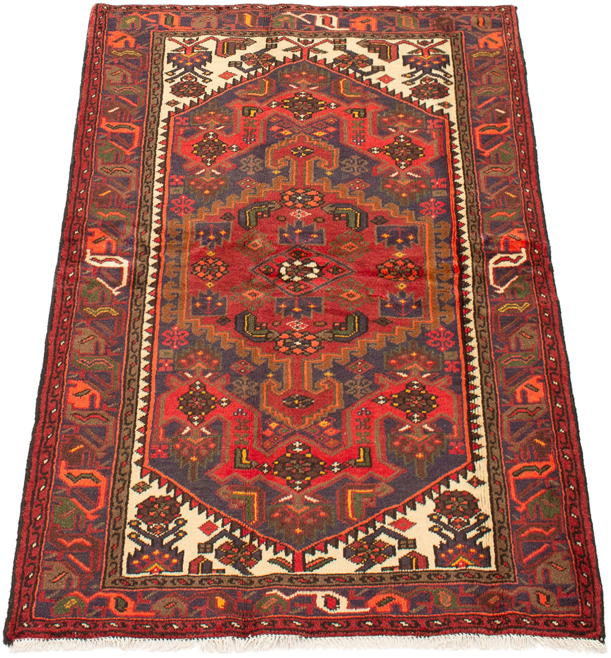 Persian Zanjan 4'2" x 6'3" Hand-knotted Wool Rug 