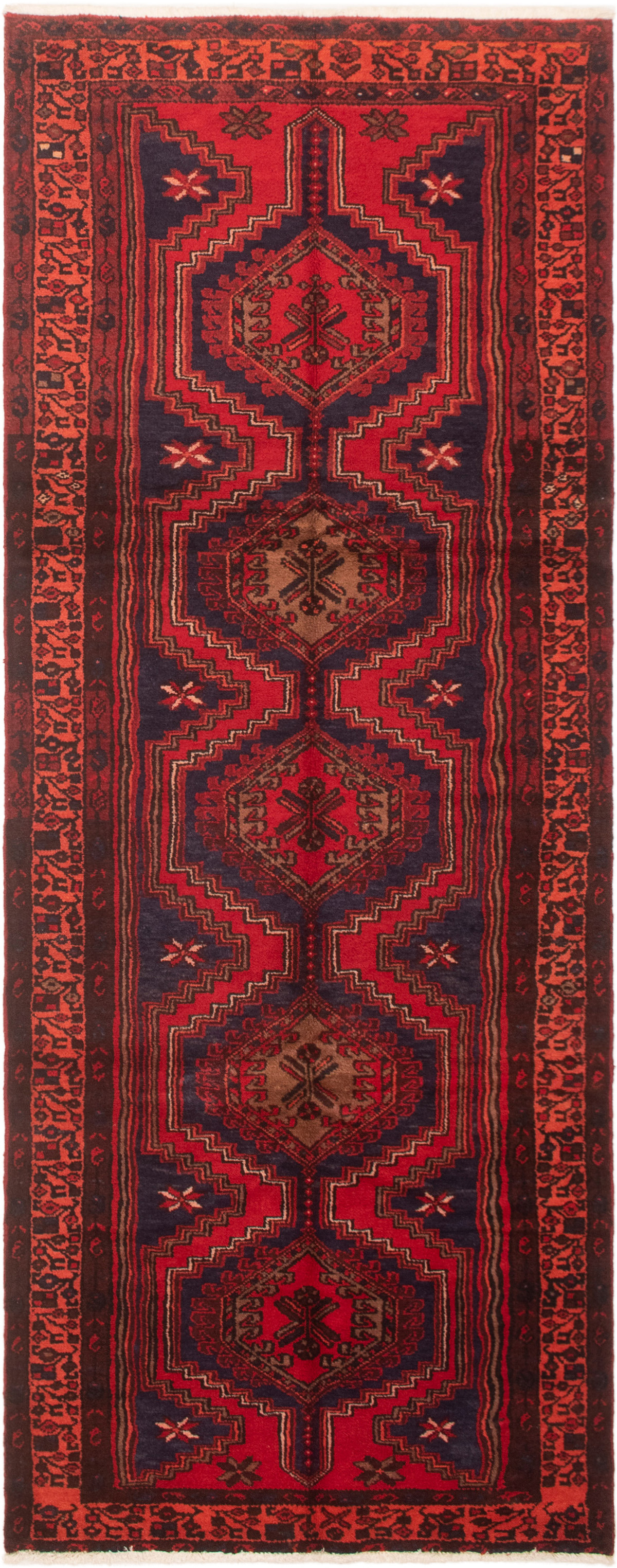 Persian Hamadan 3'7" x 9'4" Hand-knotted Wool Rug 