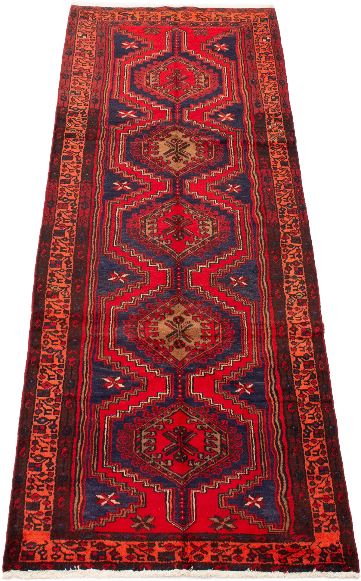 Persian Hamadan 3'7" x 9'4" Hand-knotted Wool Rug 
