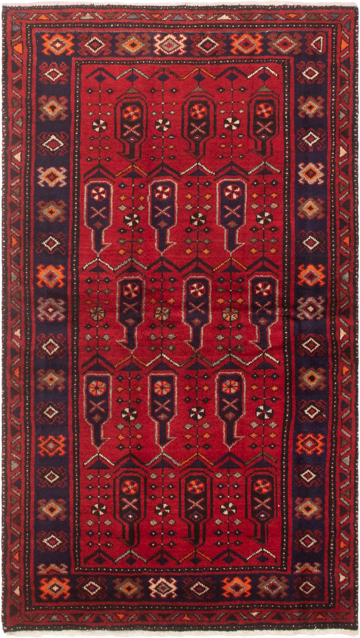 Persian Hamadan 3'9" x 6'8" Hand-knotted Wool Rug 