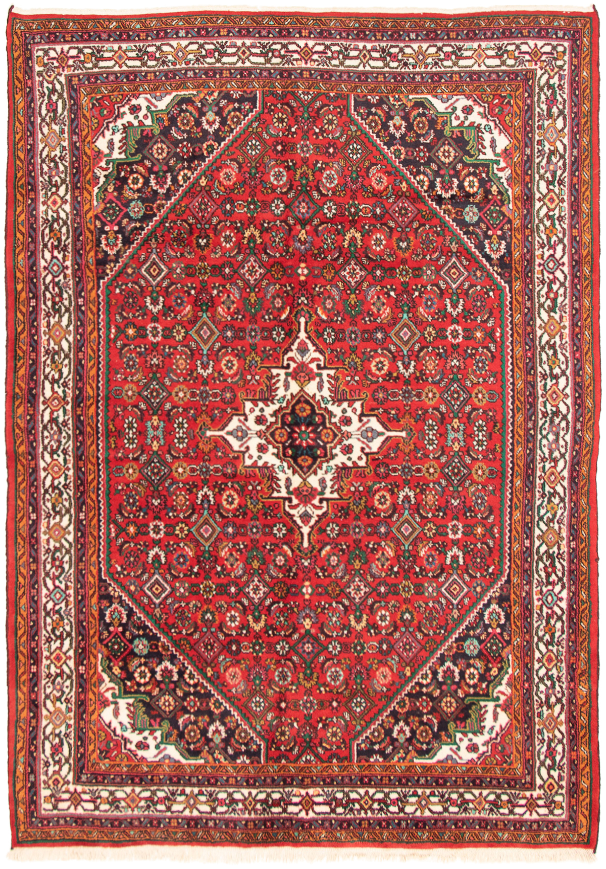 Persian Hosseinabad 7'0" x 9'8" Hand-knotted Wool Rug 