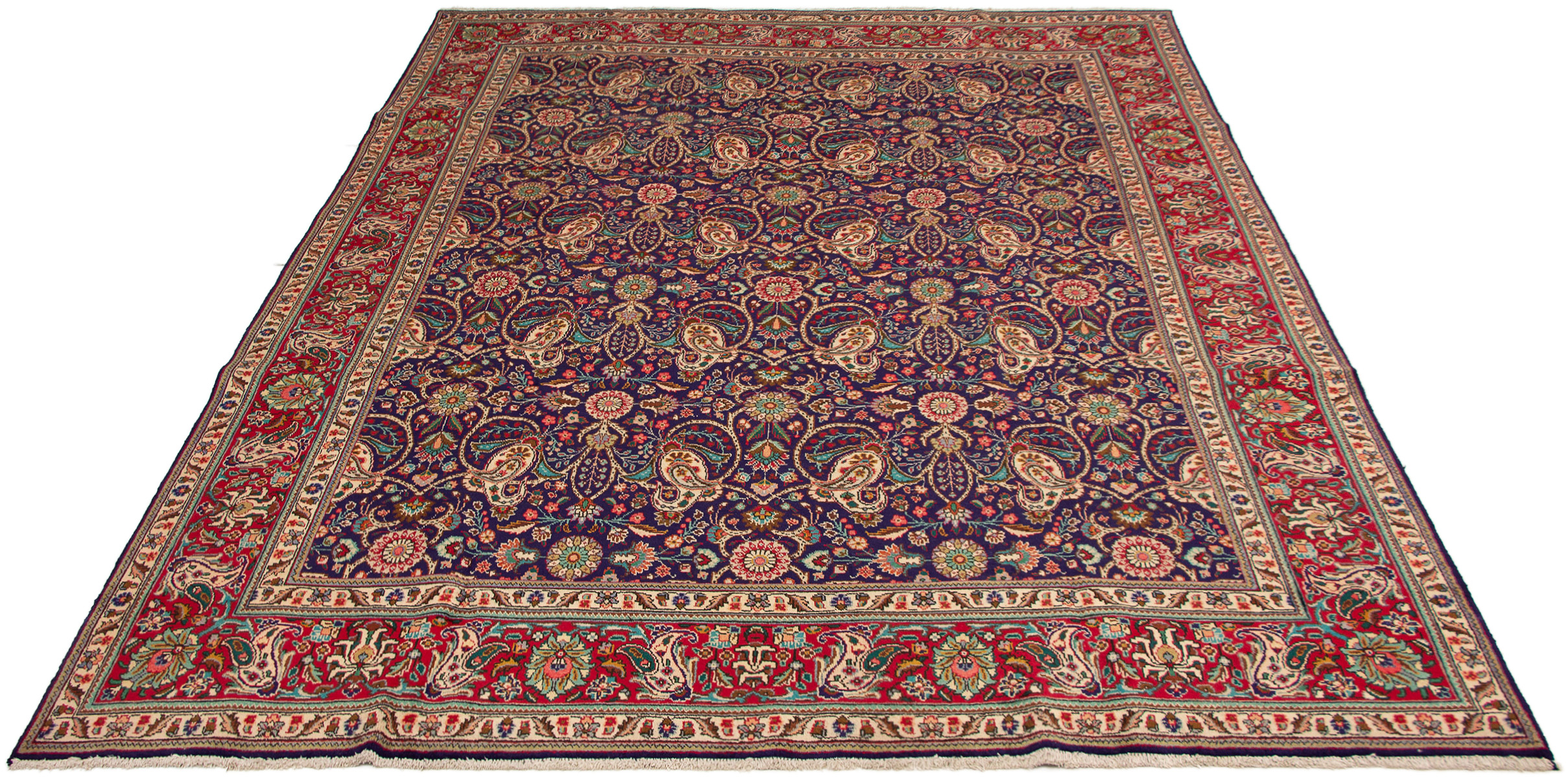 Tapis tabriz persan 9'11" x 12'8" en laine