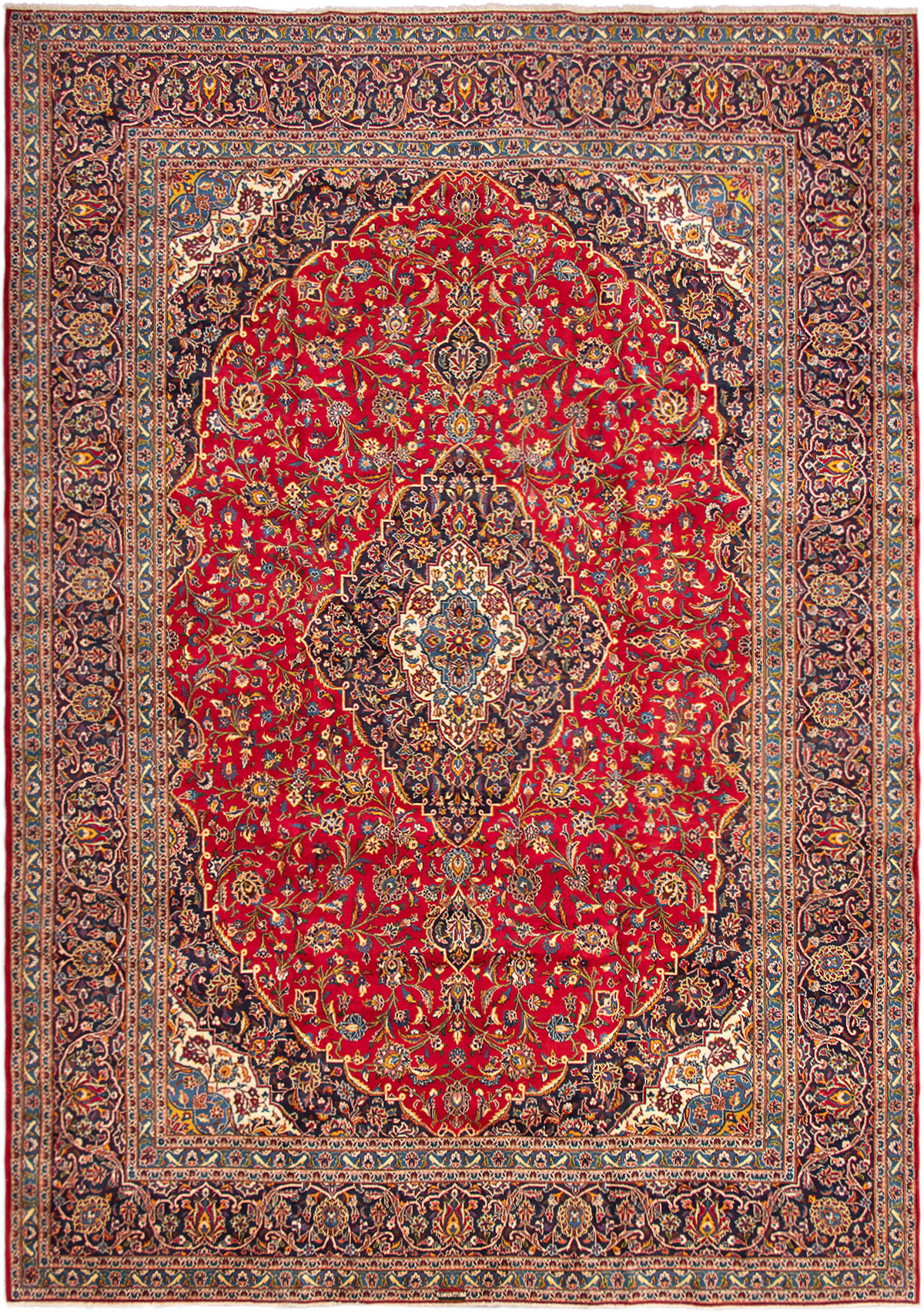 Persian Kashan 11'0" x 15'10" Hand-knotted Wool Rug 