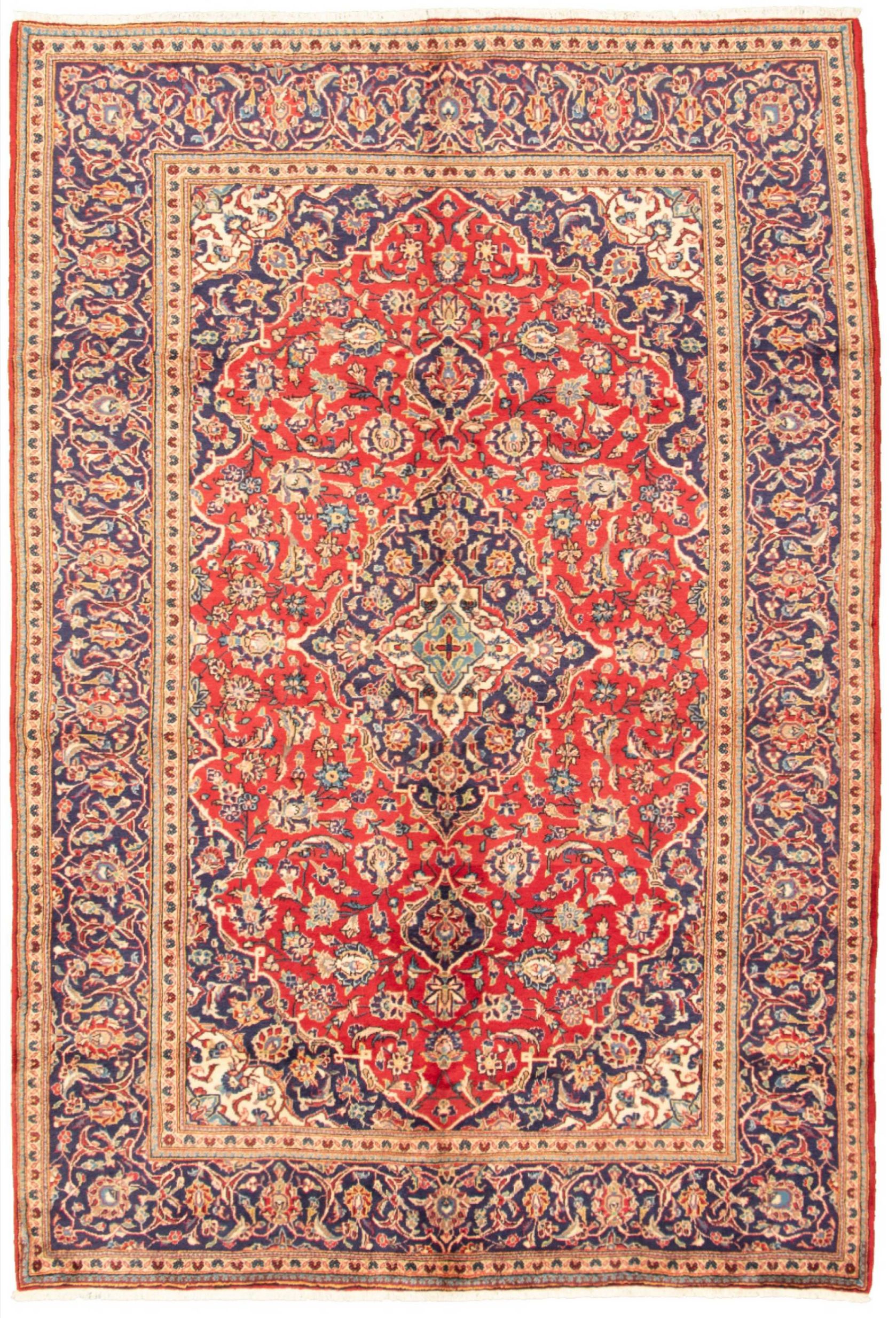 Persian Kashan 6'8" x 9'10" Hand-knotted Wool Rug 