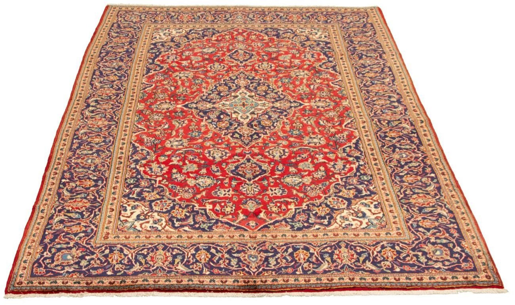 Persian Kashan 6'8" x 9'10" Hand-knotted Wool Rug 