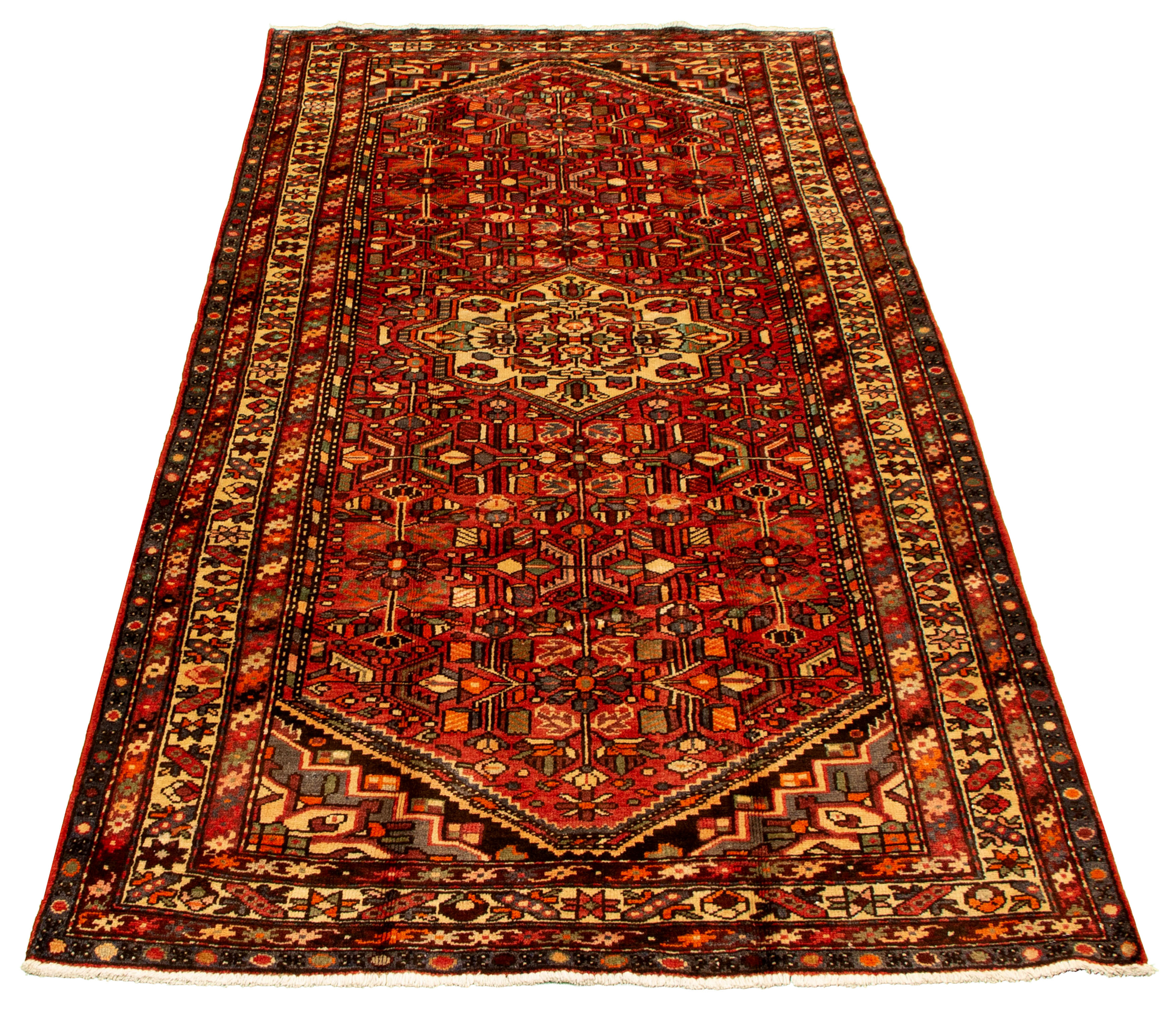 Persian Hamadan 5'0" x 10'9" Hand-knotted Wool Rug 