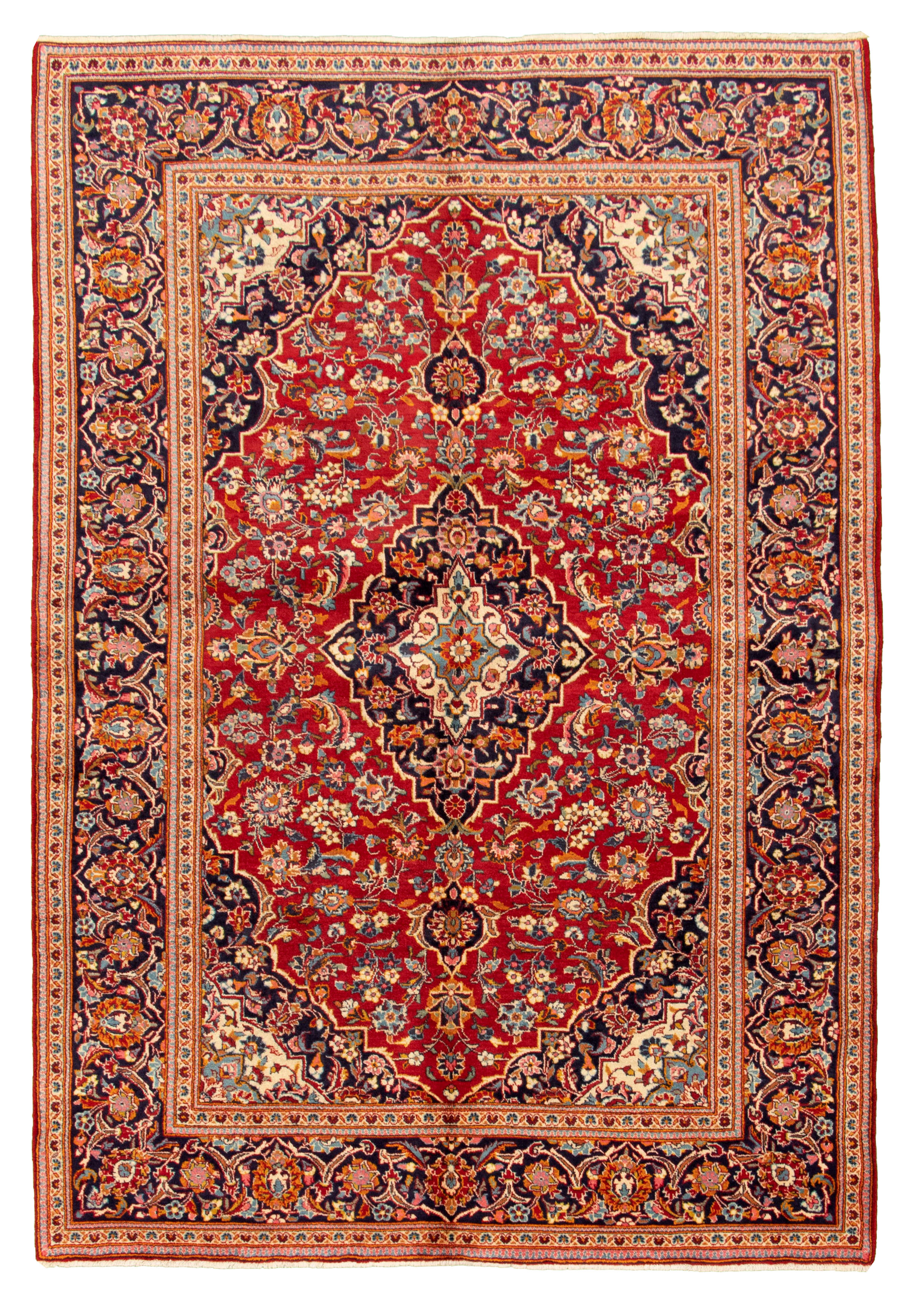 Tapis kashan 6'6" x 9'9" en laine