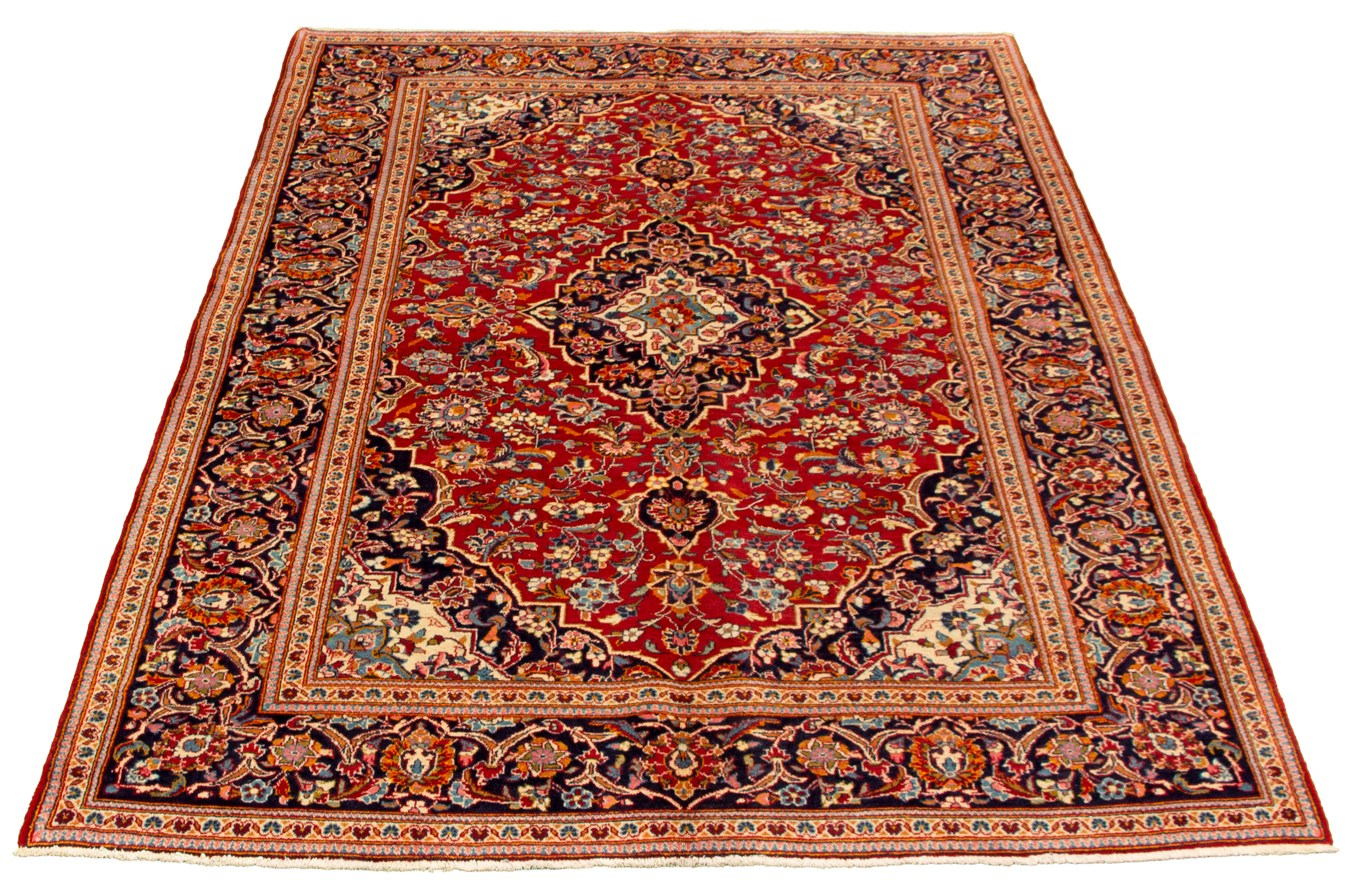 Tapis kashan 6'6" x 9'9" en laine