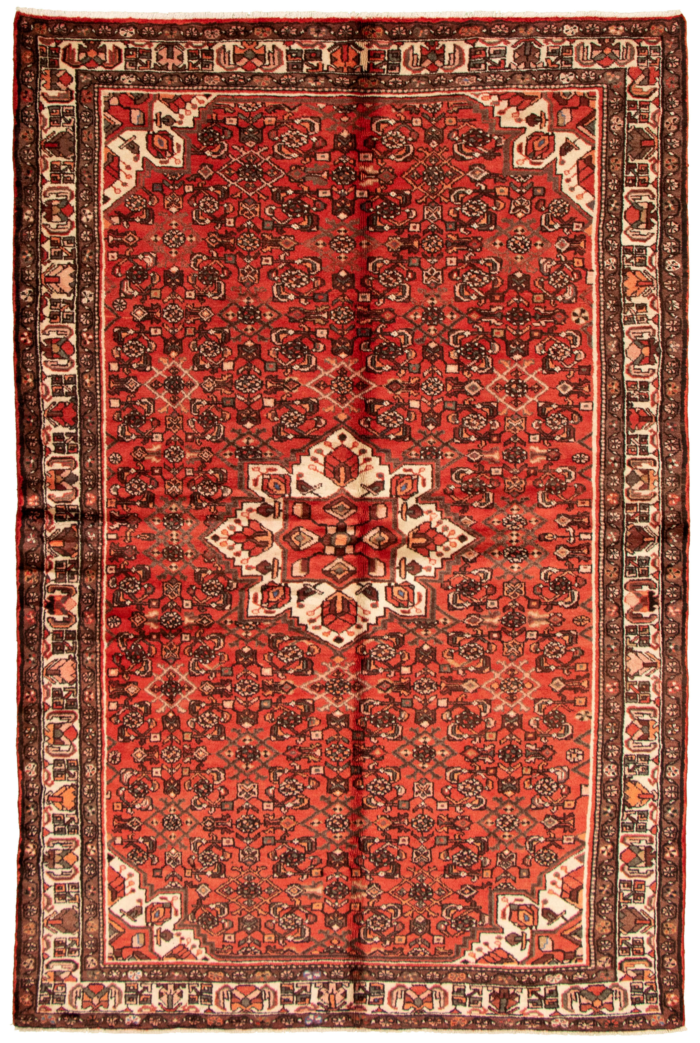 Persian Hamadan 6'3" x 9'11" Hand-knotted Wool Rug 