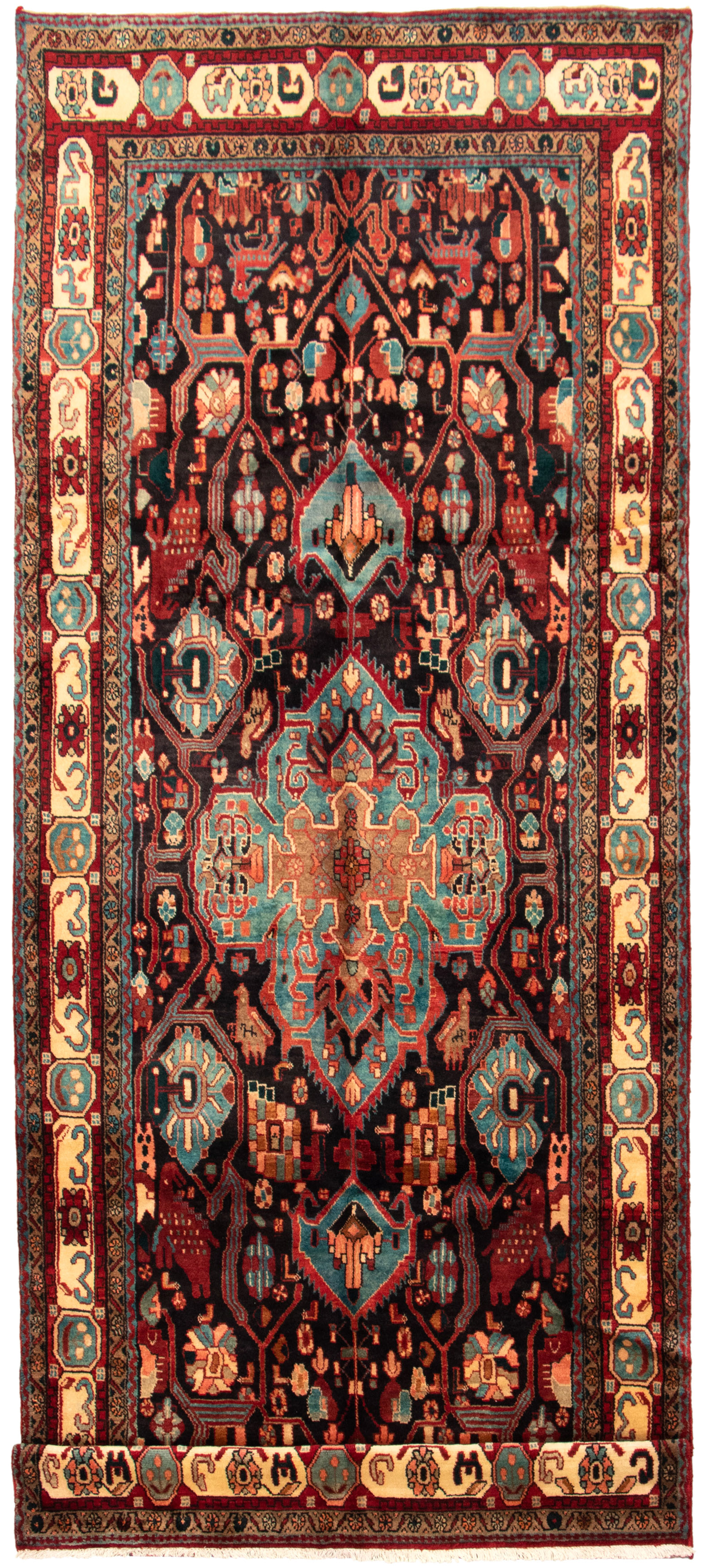 Tapis nahavand 5'1" x 13'1" en laine
