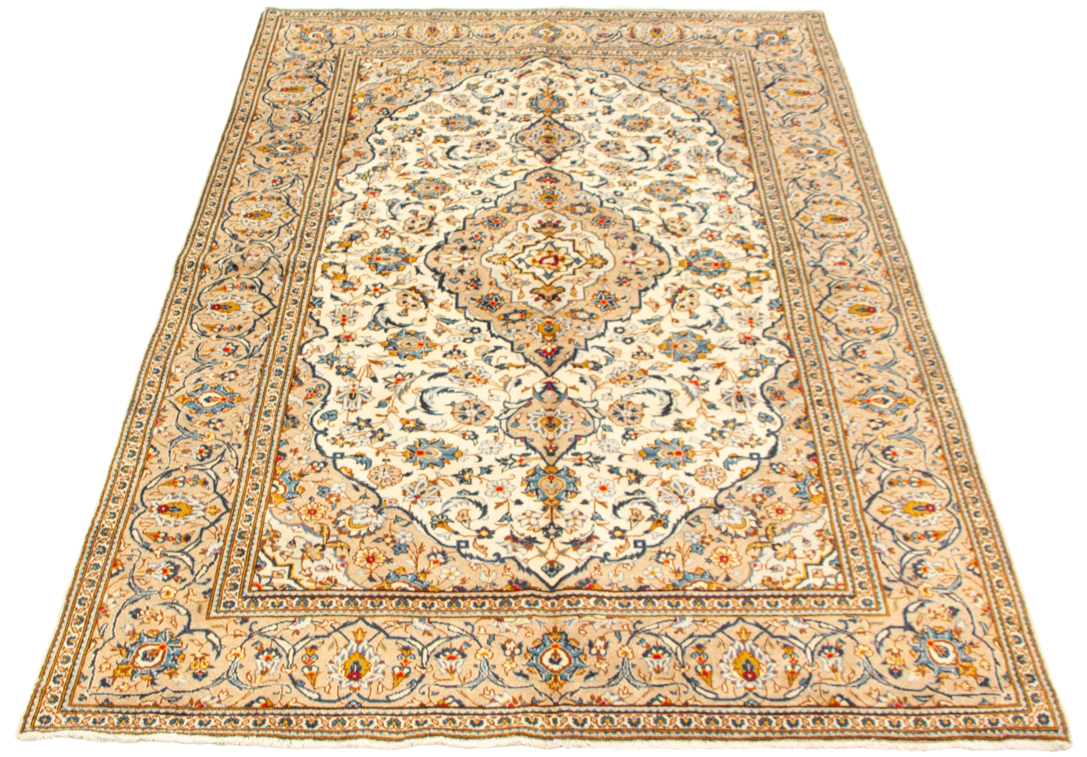 Persian Kashan 6'4" x 9'10" Hand-knotted Wool Rug 