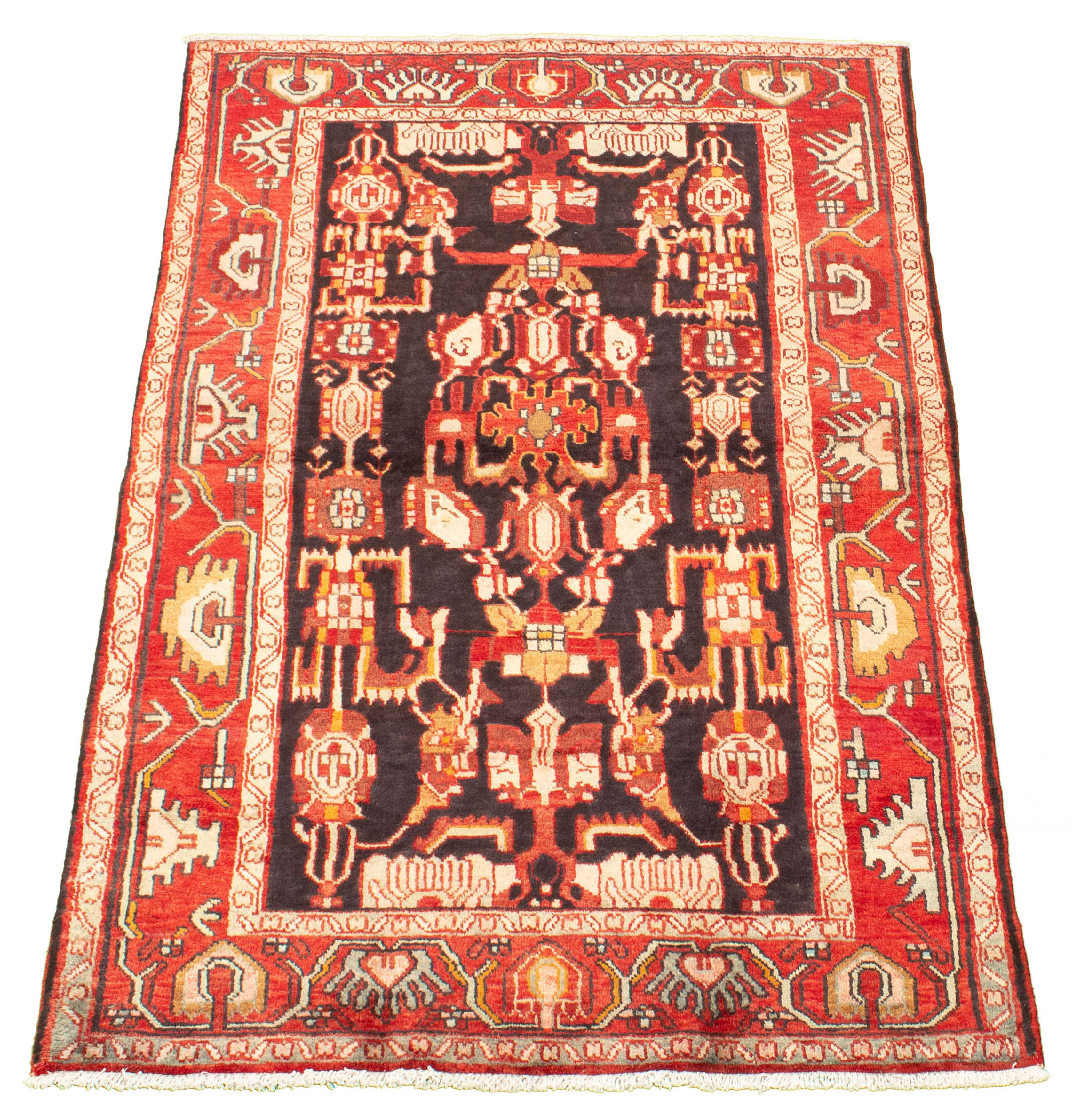 Persian Hamadan 4'6" x 7'5" Hand-knotted Wool Rug 
