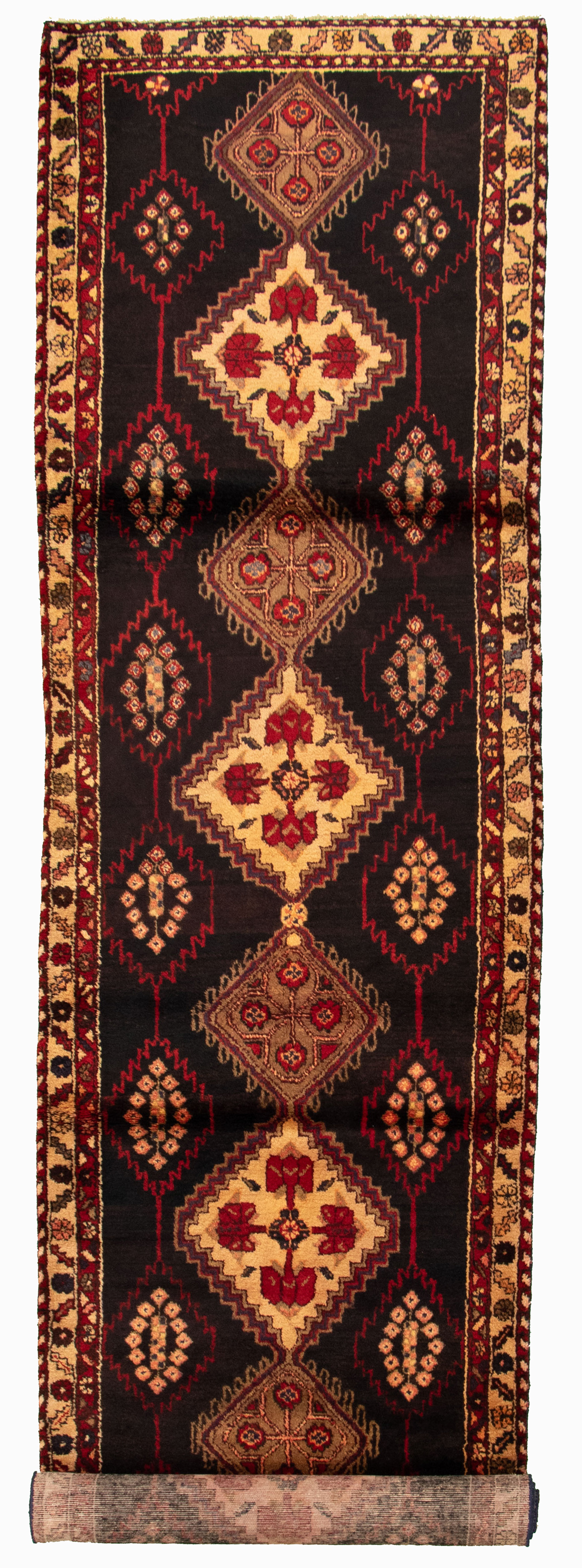 Persian Hamadan 3'6" x 13'11" Hand-knotted Wool Rug 