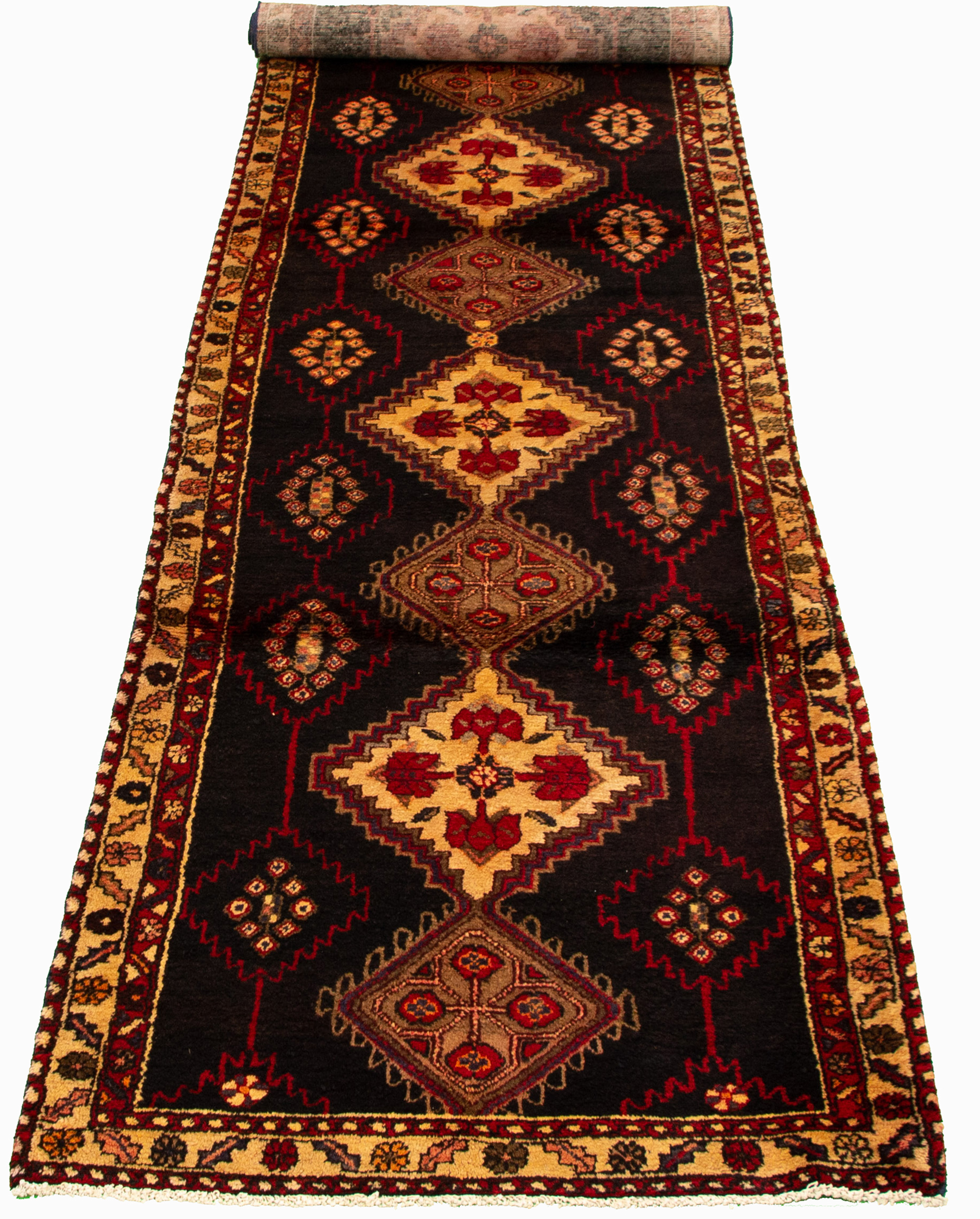 Persian Hamadan 3'6" x 13'11" Hand-knotted Wool Rug 