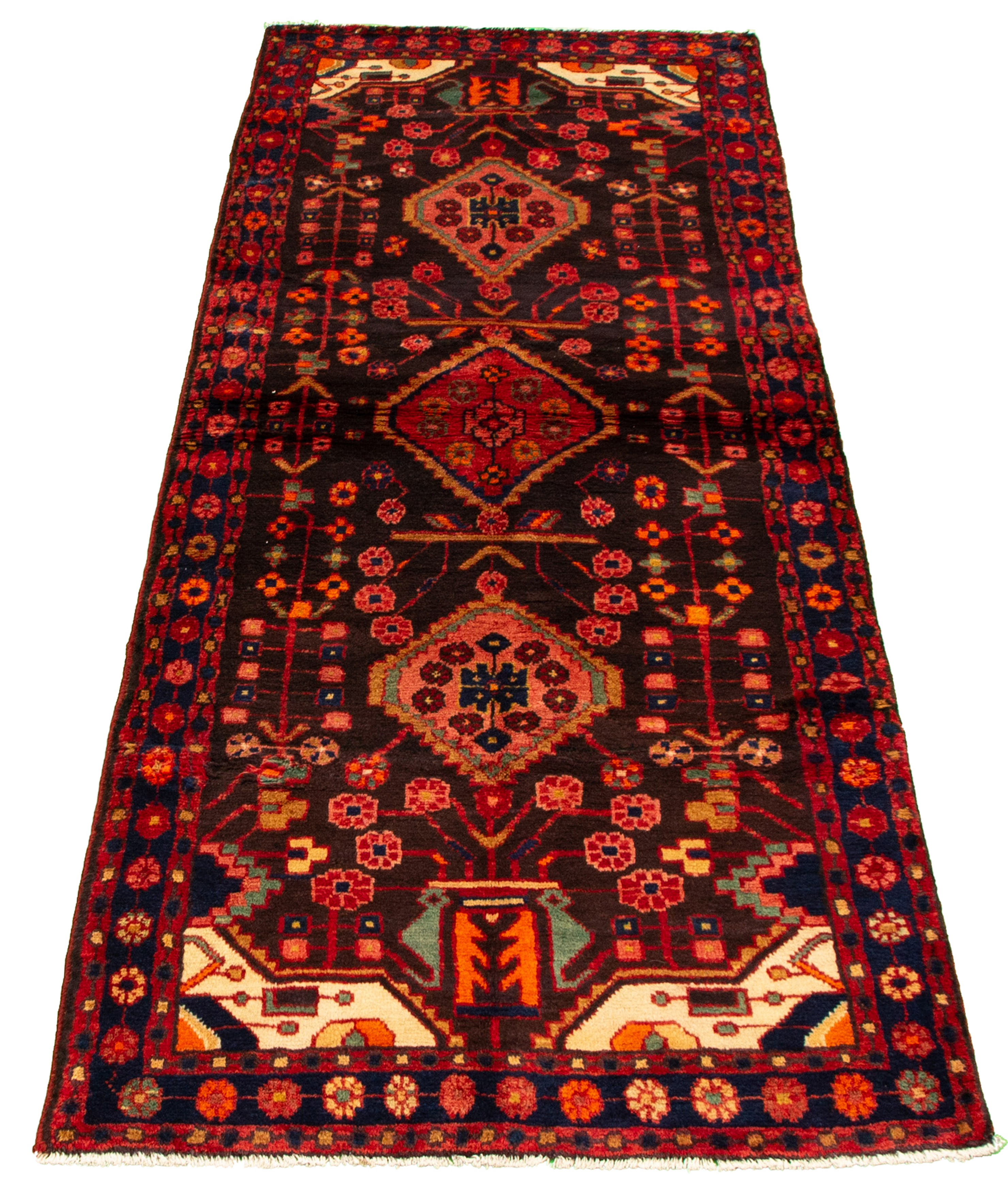 Persian Mahal 3'5" x 10'0" Hand-knotted Wool Rug 
